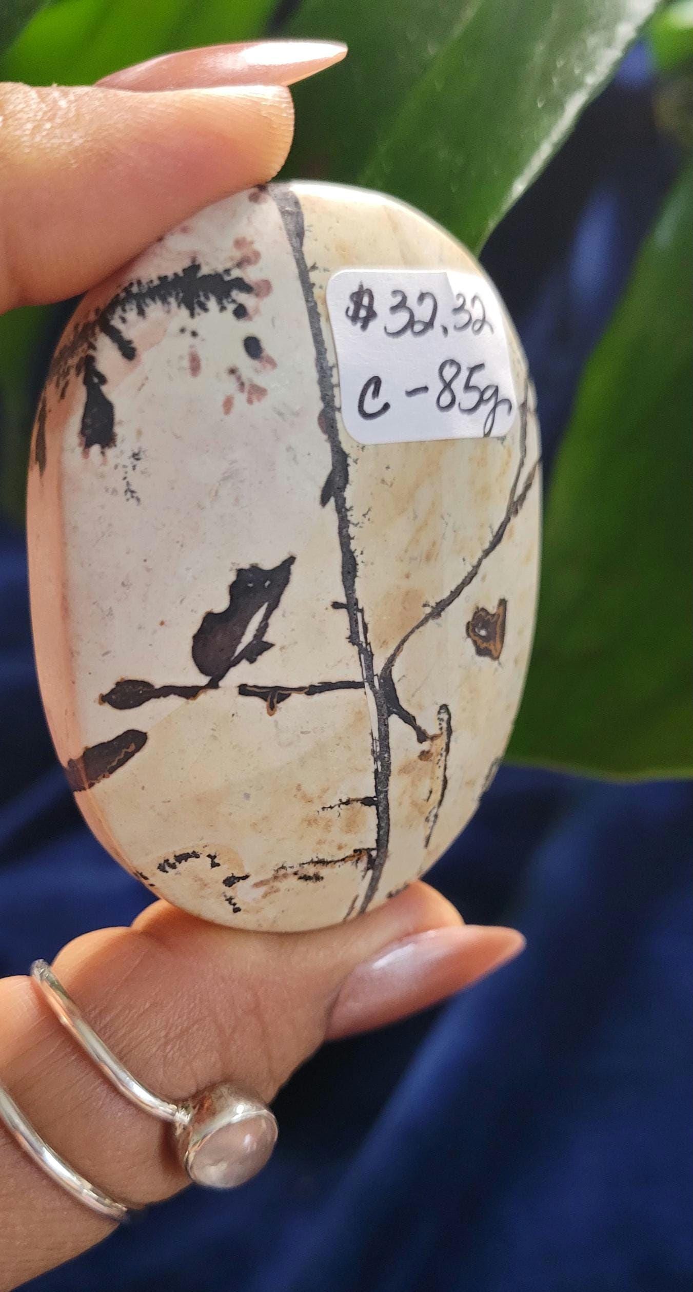 Picture Jasper Palm stone | Natural Landscapes of Art |Meditation Tool |Crystal Collector | Home Decor | Birthday Christmas Love Gift Ideas