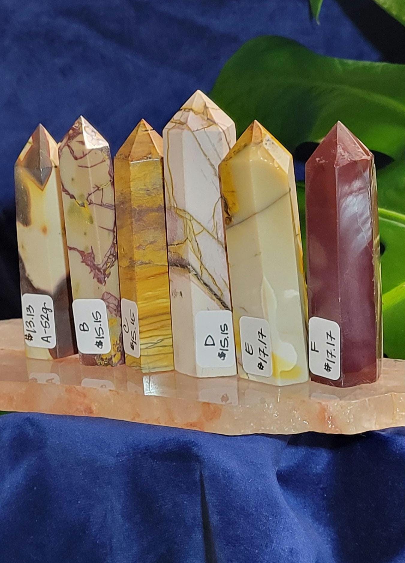 Mookaite Crystal Towers Obelisks | Your Pick | Wedding Party Birthday Christmas Gift Ideas | Purple Red Yellow Pink Beige | From Australia