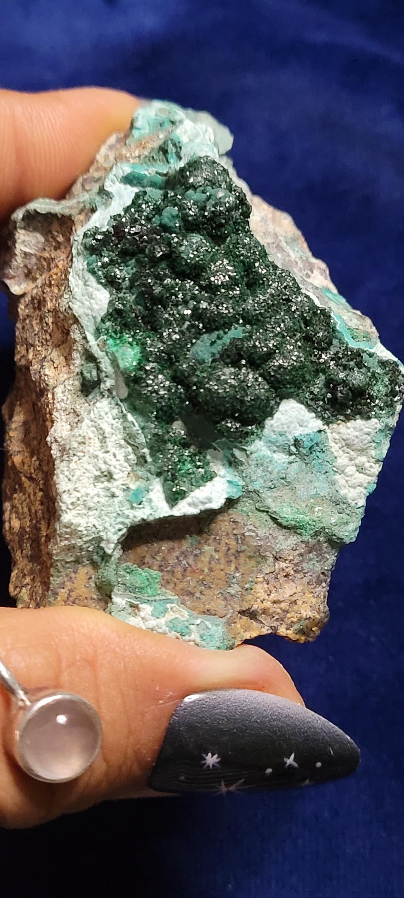 Malachite Chrysocolla 'Malacolla' Botryoidal Specimen from the DRC | Crystal Collector | Birthday Christmas Gift Ideas | Green Blue | 115g
