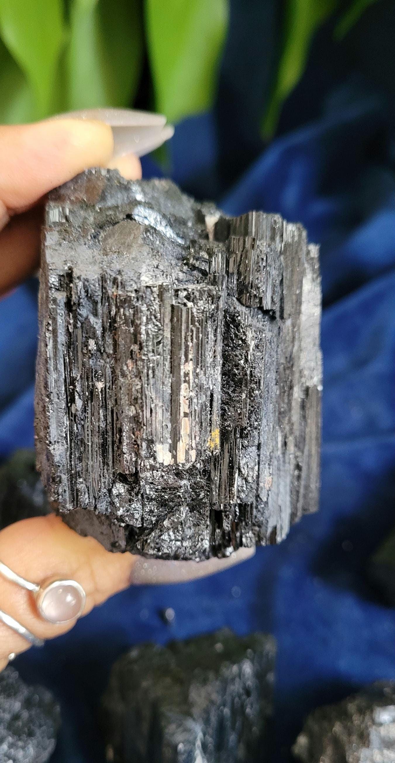 Shiny Natural Black Tourmaline with Quartz and Gold Mica | Birthday Anniversary Christmas Gift Ideas | Crystal Collector | Home Decor
