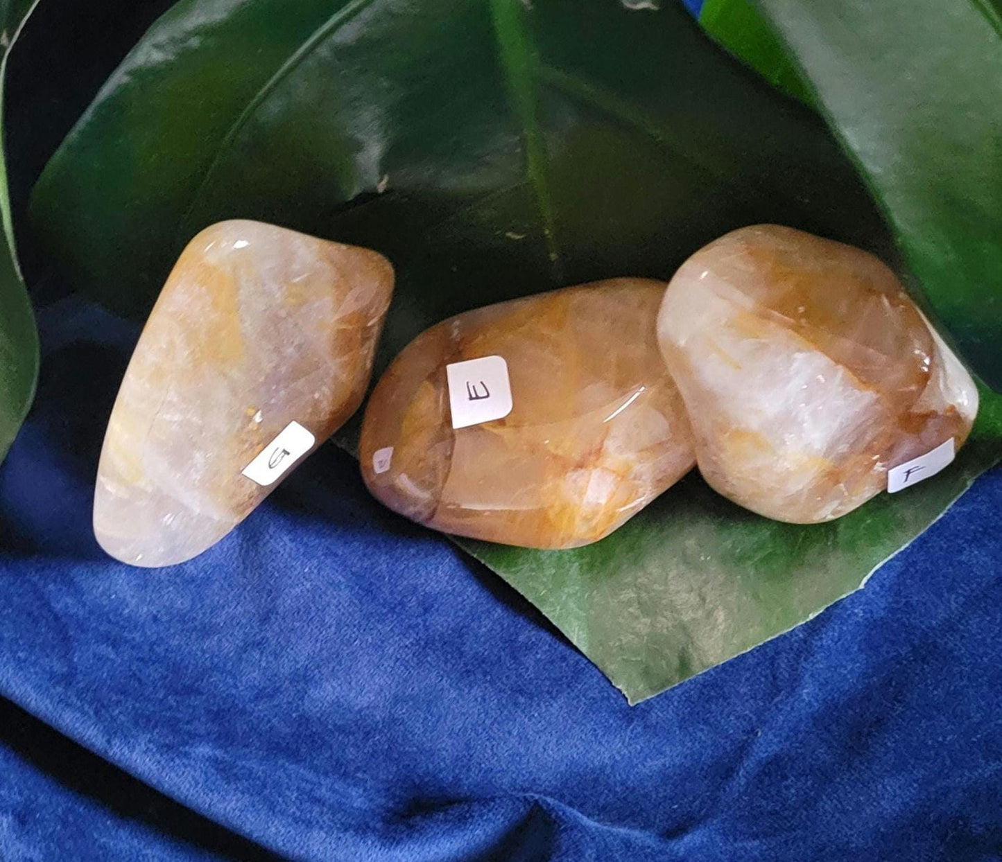 Golden Healer XL Freeforms | Quartz & Iron | Meditation Palm Stone Tools | Birthday Christmas Gift ideas | Good Energy |Gold and White