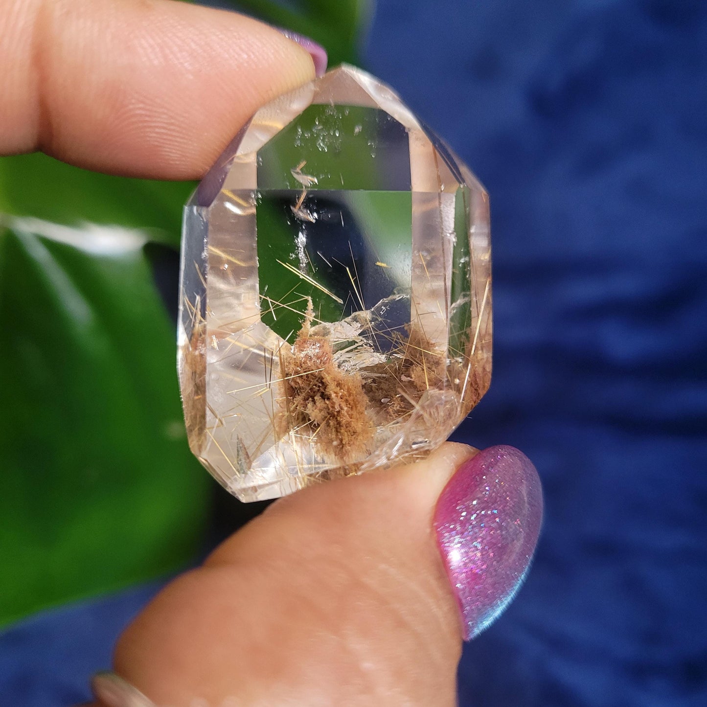 AAA Grade High Quality Gold Rutile & Lodolite Quartz Crystal from Brazil | Gorgeous Unique Crystal Collector Gift | Love Energy | 30g