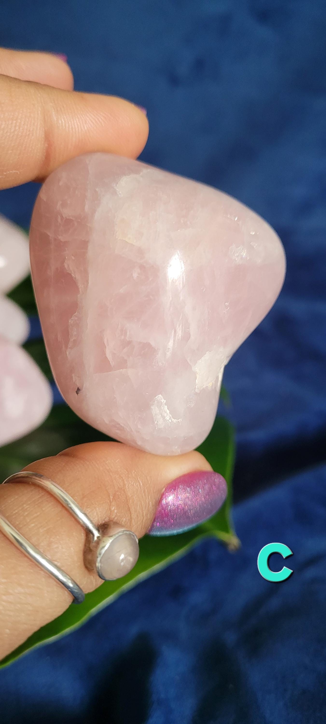 XL Rose Quartz Palmstones | Meditation Tool | Love Stone | Heart Chakra | Cute Home Decor | Gift Ideas for Crystal Collectors | Pastel Pink