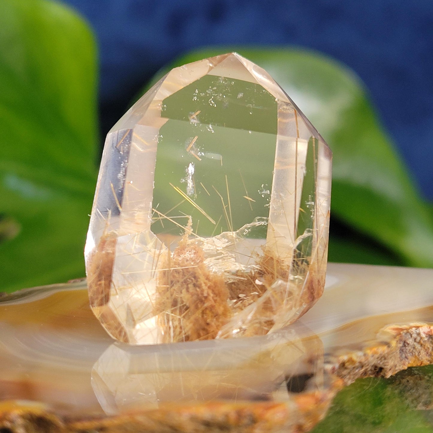 AAA Grade High Quality Gold Rutile & Lodolite Quartz Crystal from Brazil | Gorgeous Unique Crystal Collector Gift | Love Energy | 30g
