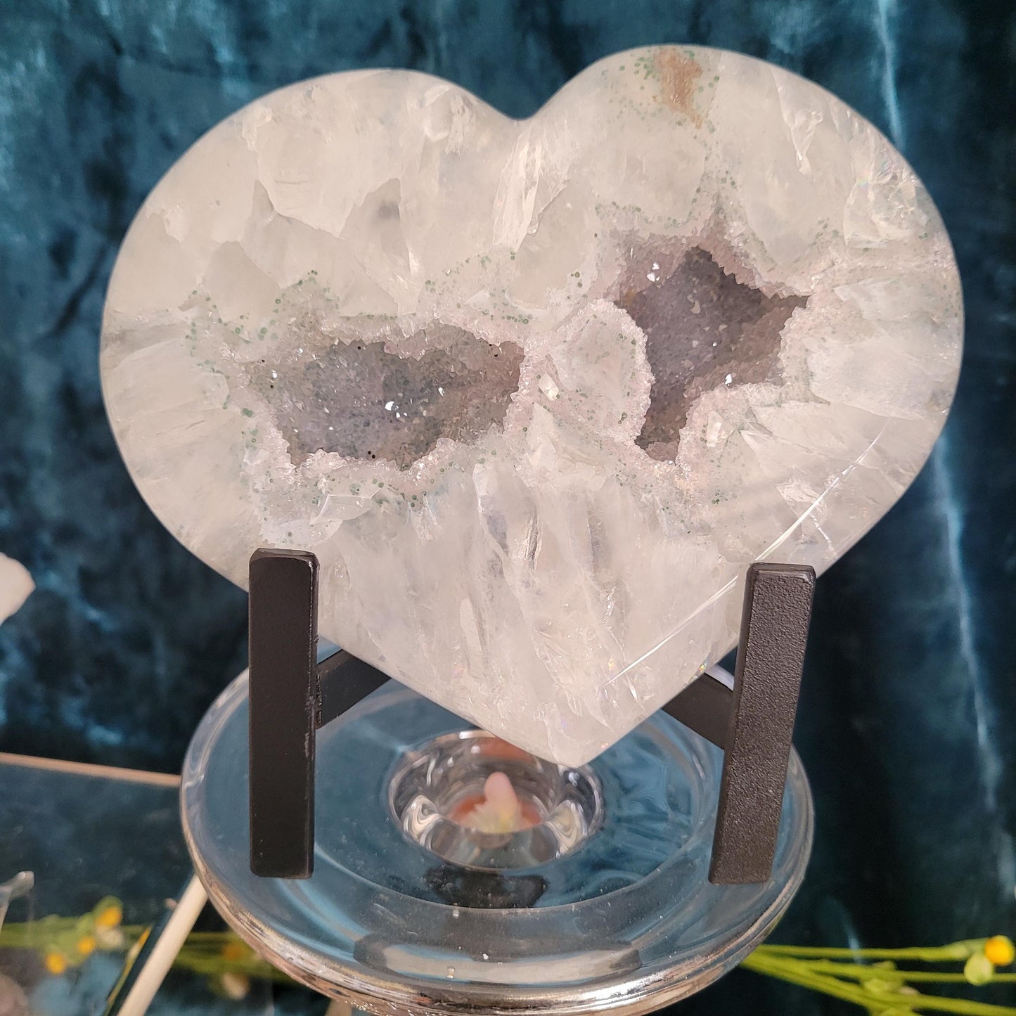 Stunning Druzy Agate Geode with Stand | Crystal Collector | Home Decor | Love You Gift | Statement Piece | 1. 3lbs