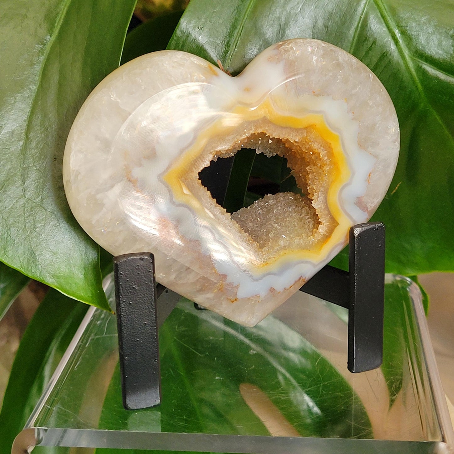 Stunning Druzy Agate Heart with Stand | Crystal Collector | Luxury Home Decor | Love You Gift | Statement Piece |Harmony & Balance| 0.56lbs