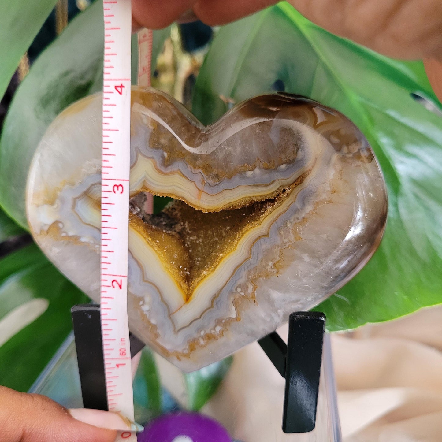 Stunning Druzy Agate Heart with Stand | Crystal Collector | Luxury Home Decor | Love You Gift | Statement Piece |Harmony & Balance| 0.82lbs