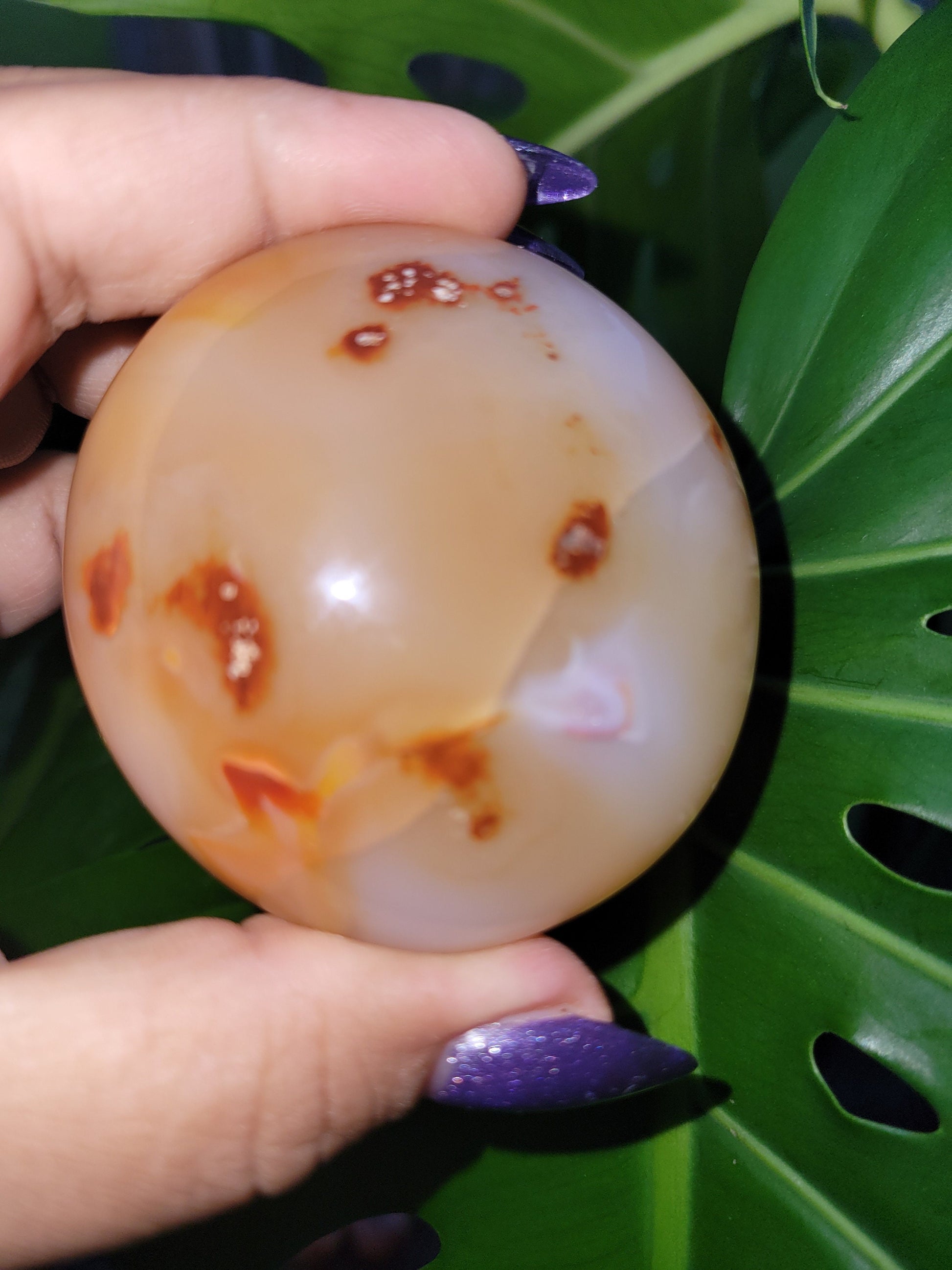 XL Exquisite energetic Carnelian gallet / palm stone of high quality. These juicy gems scream, courage-vitality-strength. Such a gem!