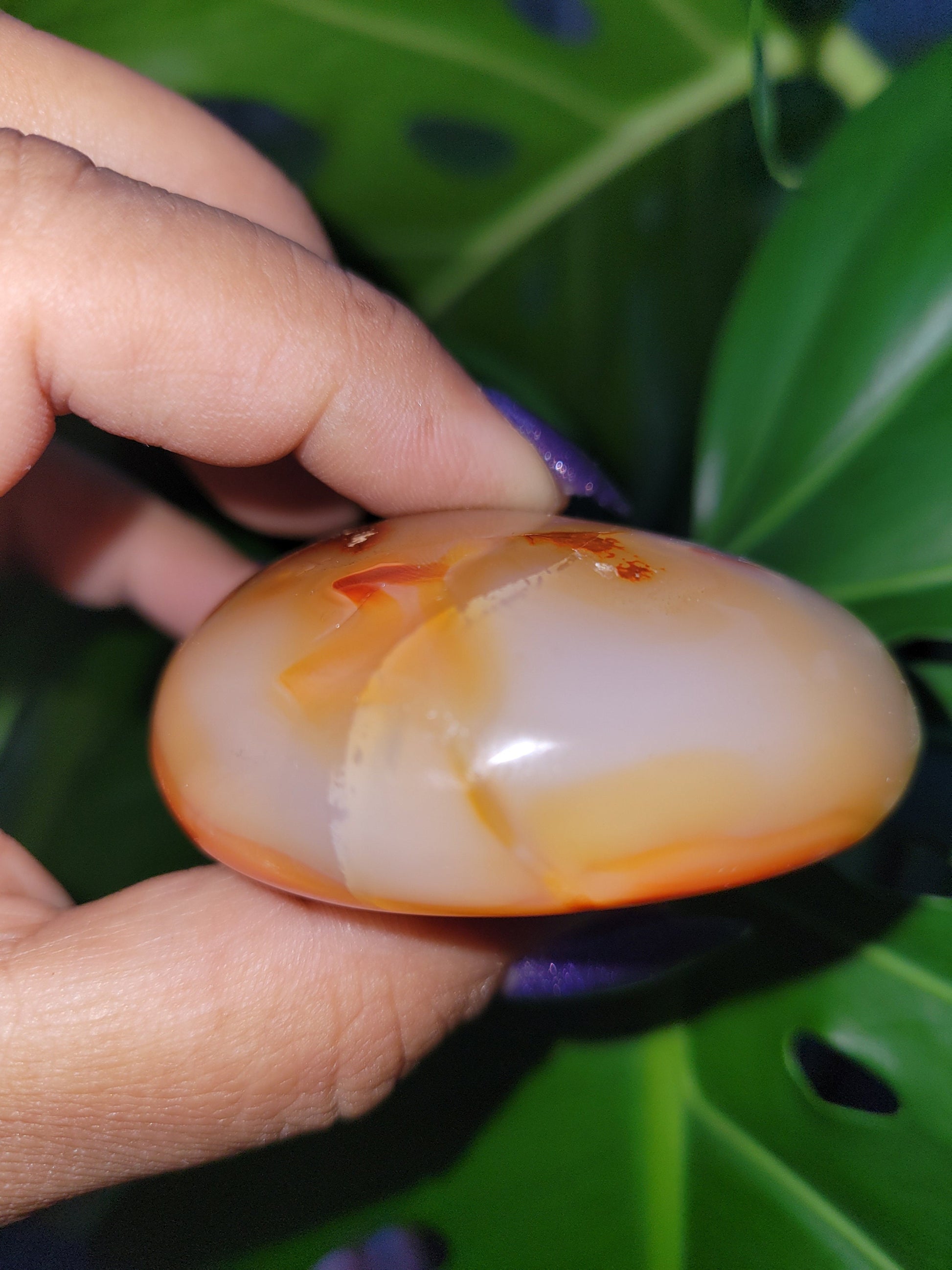 XL Exquisite energetic Carnelian gallet / palm stone of high quality. These juicy gems scream, courage-vitality-strength. Such a gem!