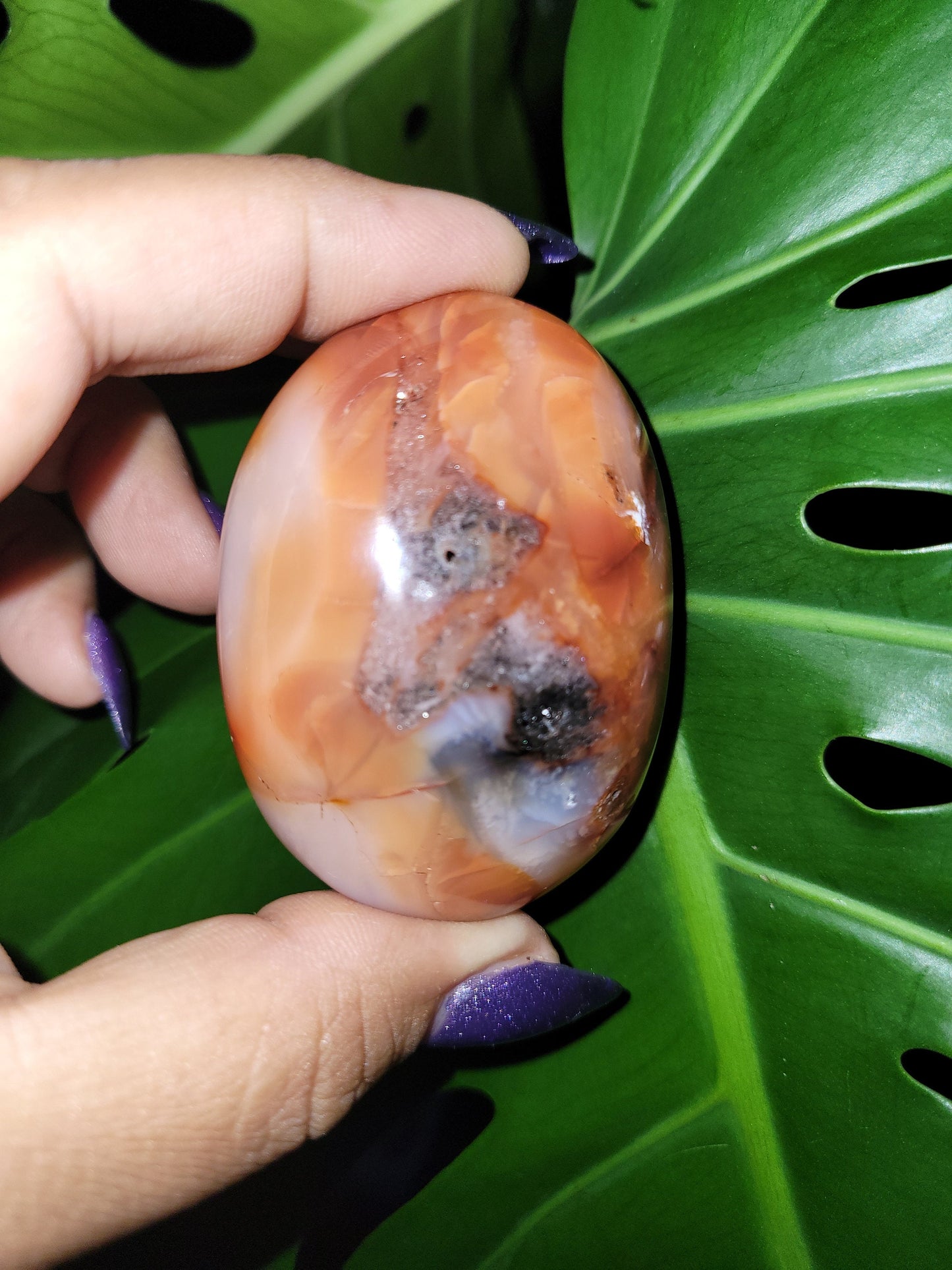 XL Exquisite energetic Carnelian gallet / palm stone of high quality. These juicy gems scream, courage-vitality-strength. Such a gem!
