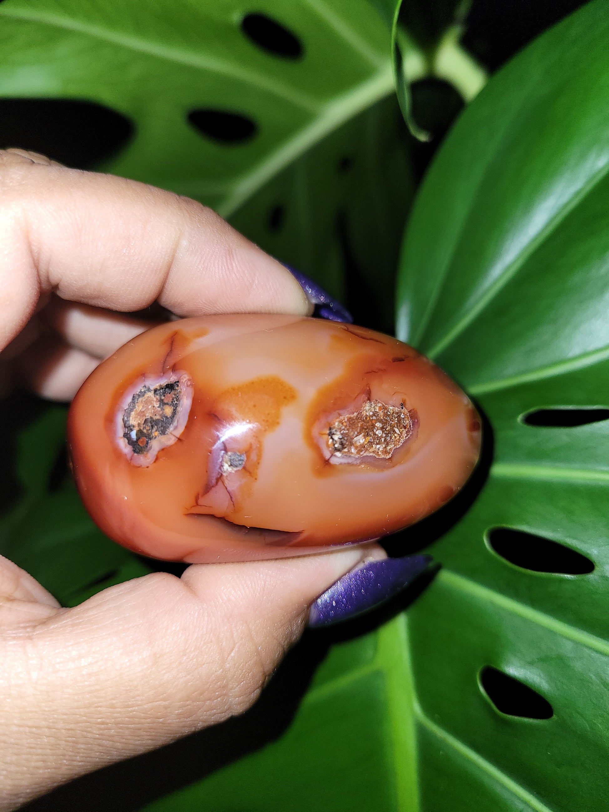 XL Exquisite energetic Carnelian gallet / palm stone of high quality. These juicy gems scream, courage-vitality-strength. Such a gem!