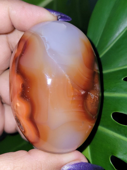 XL Exquisite energetic Carnelian gallet / palm stone of high quality. These juicy gems scream, courage-vitality-strength. Such a gem!