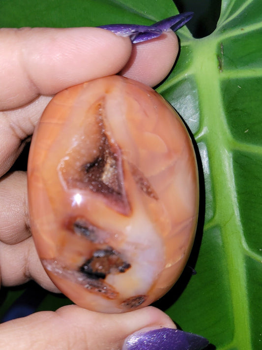 XL Exquisite energetic Carnelian gallet / palm stone of high quality. These juicy gems scream, courage-vitality-strength. Such a gem!