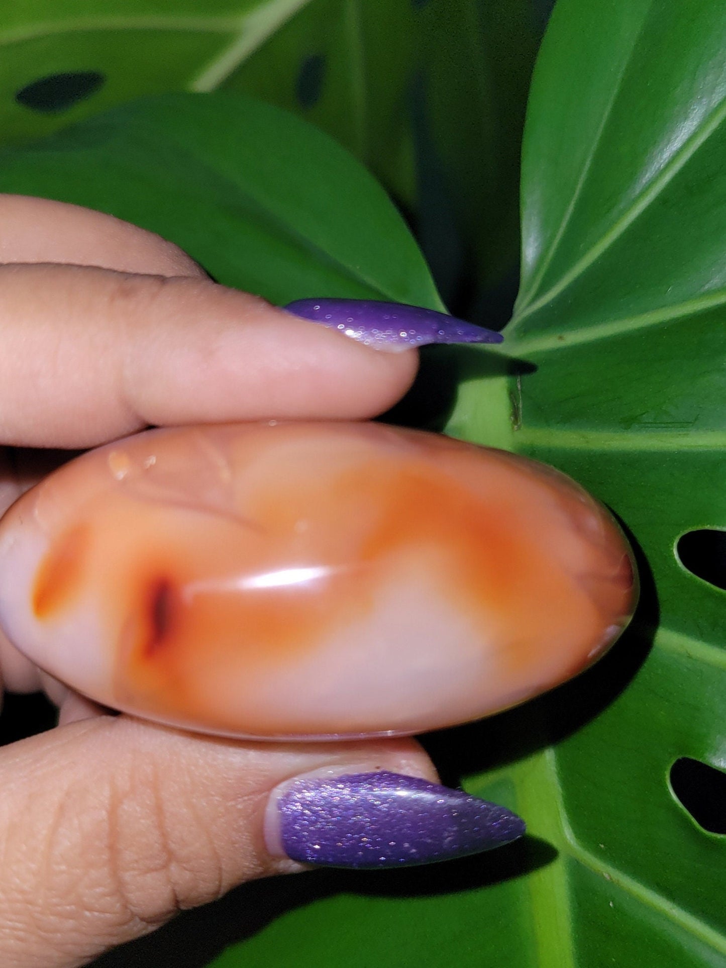 XL Exquisite energetic Carnelian gallet / palm stone of high quality. These juicy gems scream, courage-vitality-strength. Such a gem!