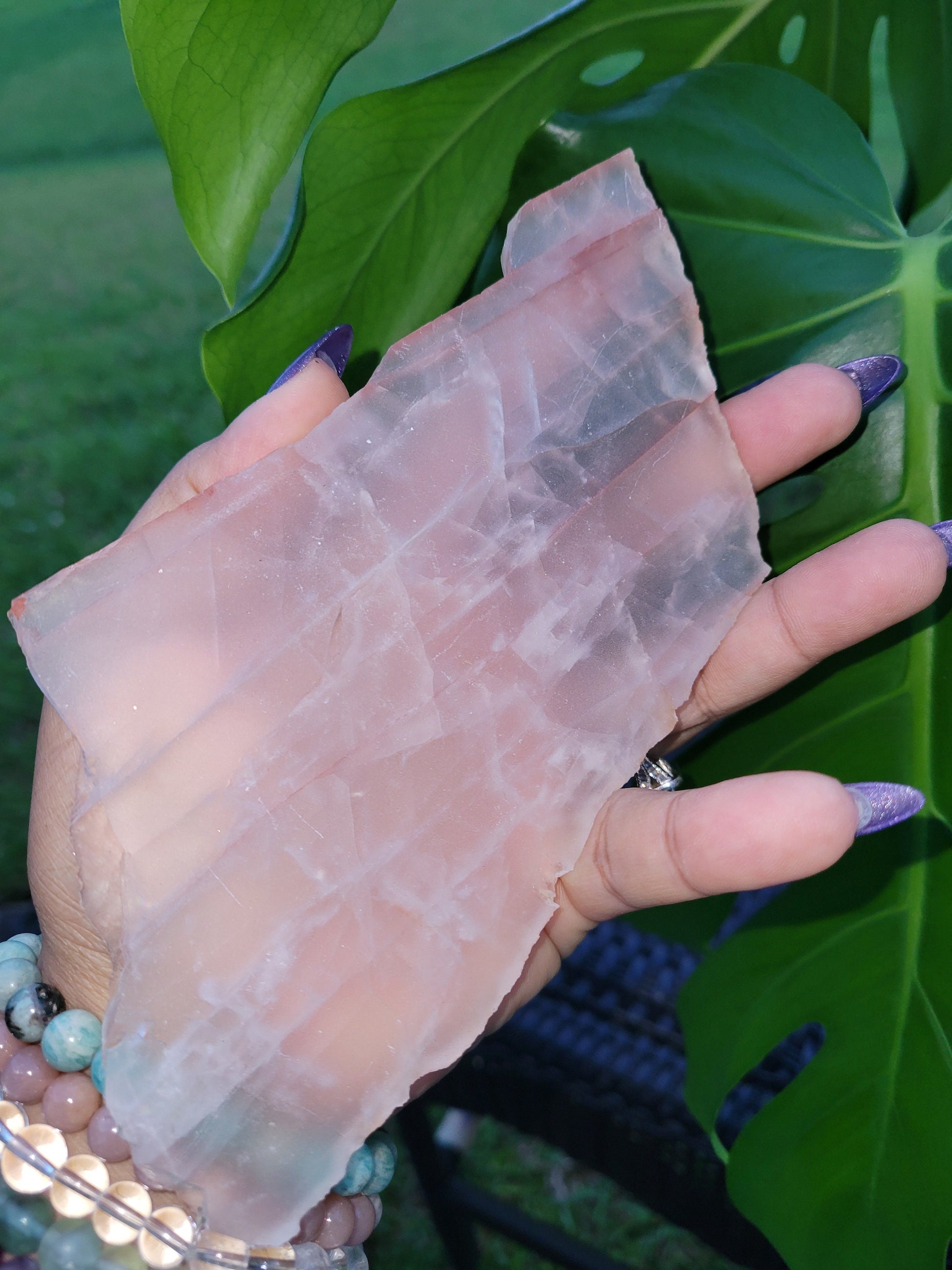 Fire Quartz Crystal - Front Polished Slab - Hematoid - Red Orange - Crystal Collector - Home Decor - Birthday - Anniversary - Love - Gift