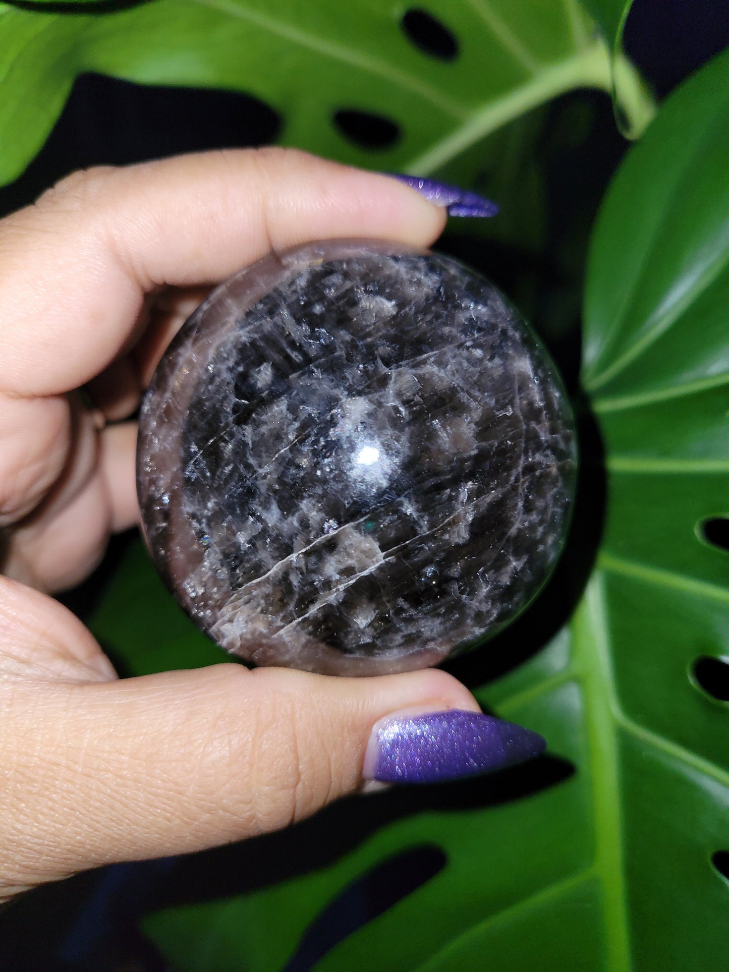 XL Exquisite High Quality Smoky Quartz gallet / palm stone crystal