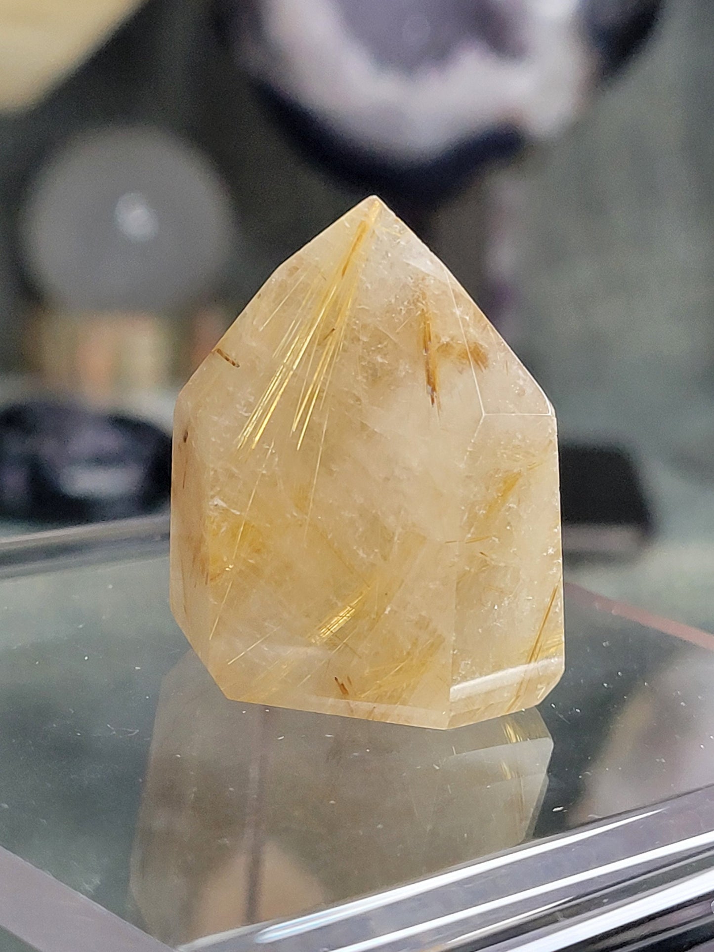 High Quality Golden Rutile and Lodolite Inclusion Quartz Crystal from Brazil | Crystal Collector | Water Clear | Gift Ideas | Gold