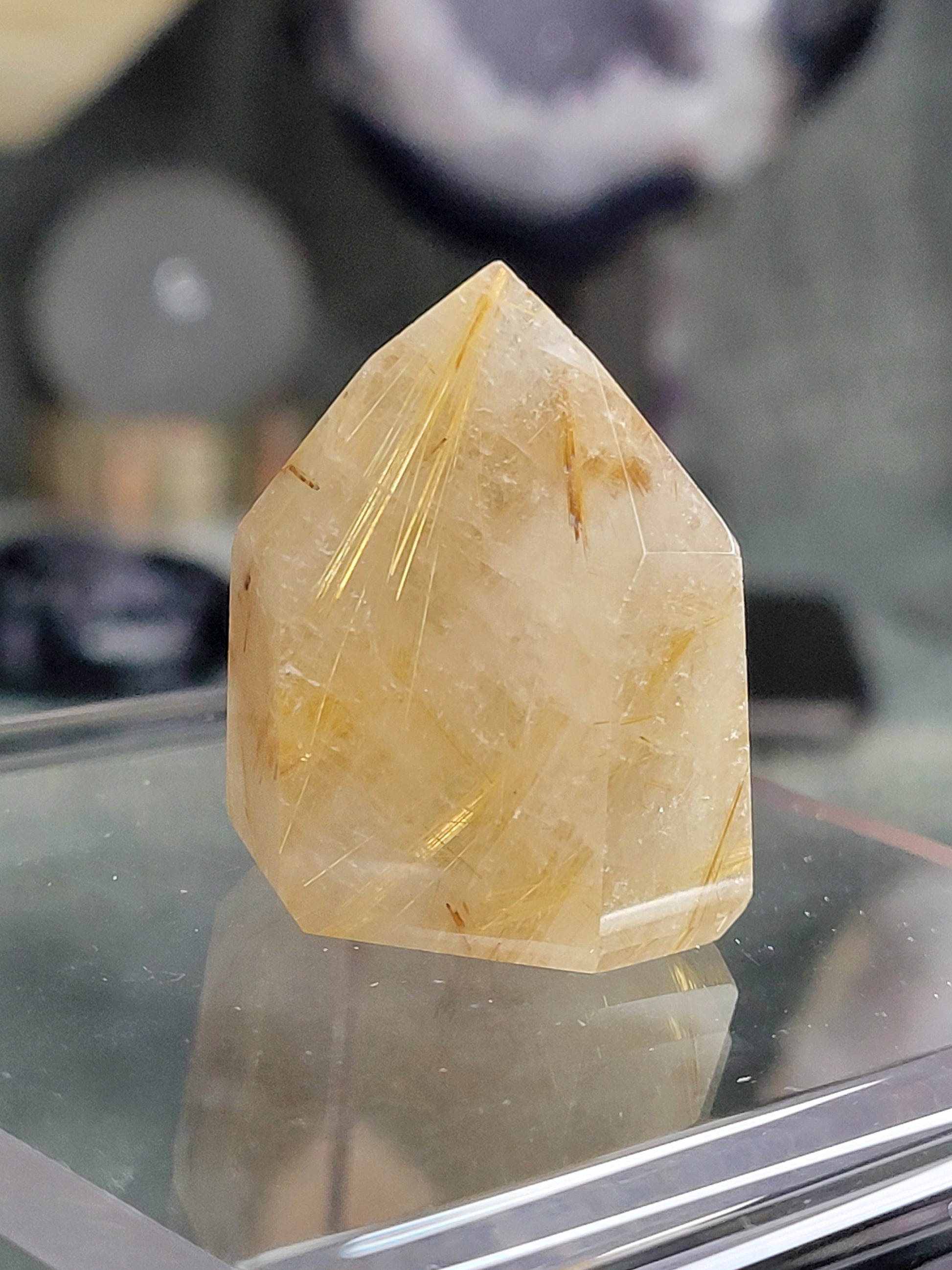 High Quality Golden Rutile and Lodolite Inclusion Quartz Crystal from Brazil | Crystal Collector | Water Clear | Gift Ideas | Gold