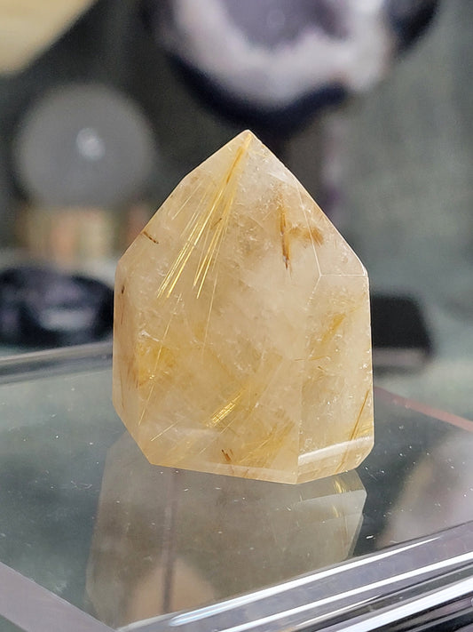 High Quality Golden Rutile and Lodolite Inclusion Quartz Crystal from Brazil | Crystal Collector | Water Clear | Gift Ideas | Gold