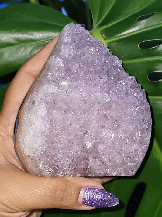 AAA Grade High Quality|Lilac Purple Freeform Amethyst Flame on Agate|From Brazil|Home Decor|Crystal Collector|Birthday Christmas Gift ideas