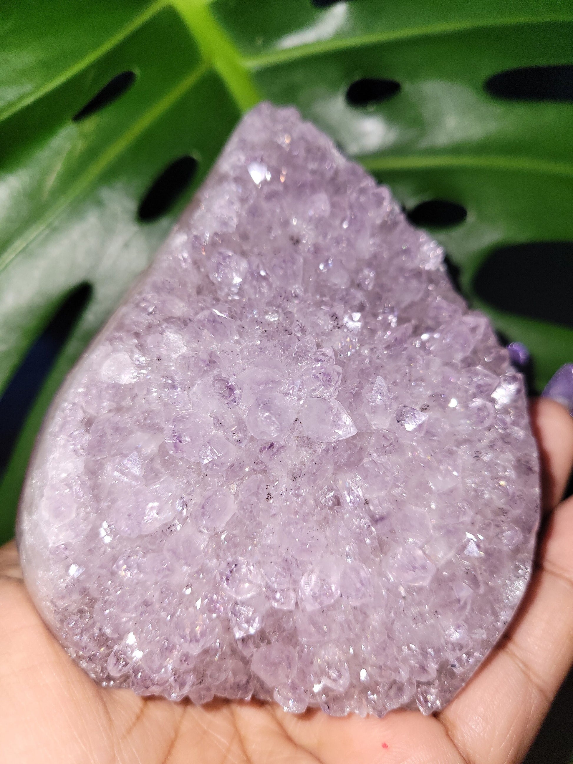 AAA Grade High Quality|Lilac Purple Freeform Amethyst Flame on Agate|From Brazil|Home Decor|Crystal Collector|Birthday Christmas Gift ideas