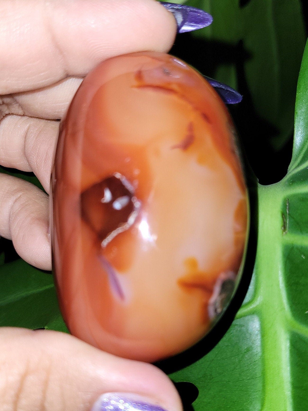 XL Exquisite energetic Carnelian gallet / palm stone of high quality. These juicy gems scream, courage-vitality-strength. Such a gem!