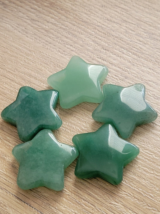 Green Aventurine Star Crystal Carving - Healing Crystal - Home Decor - 14g - Intuitively Picked