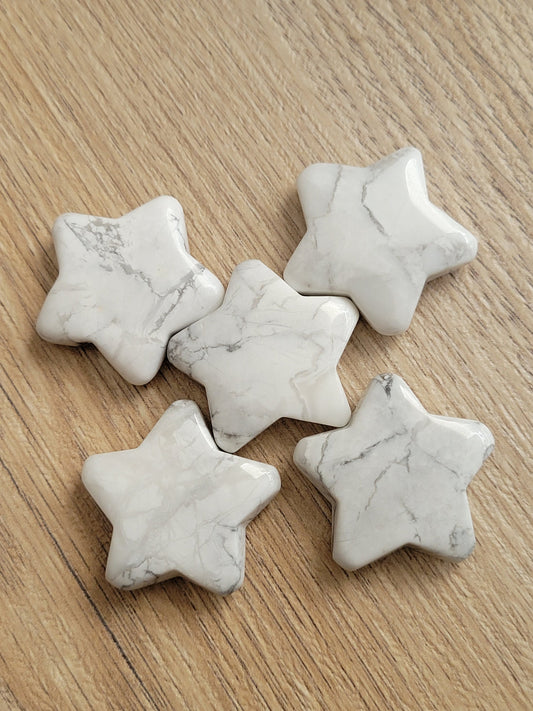 Howlite Star Crystal Carving - Healing Crystal - Home Decor - 14g - Intuitively picked