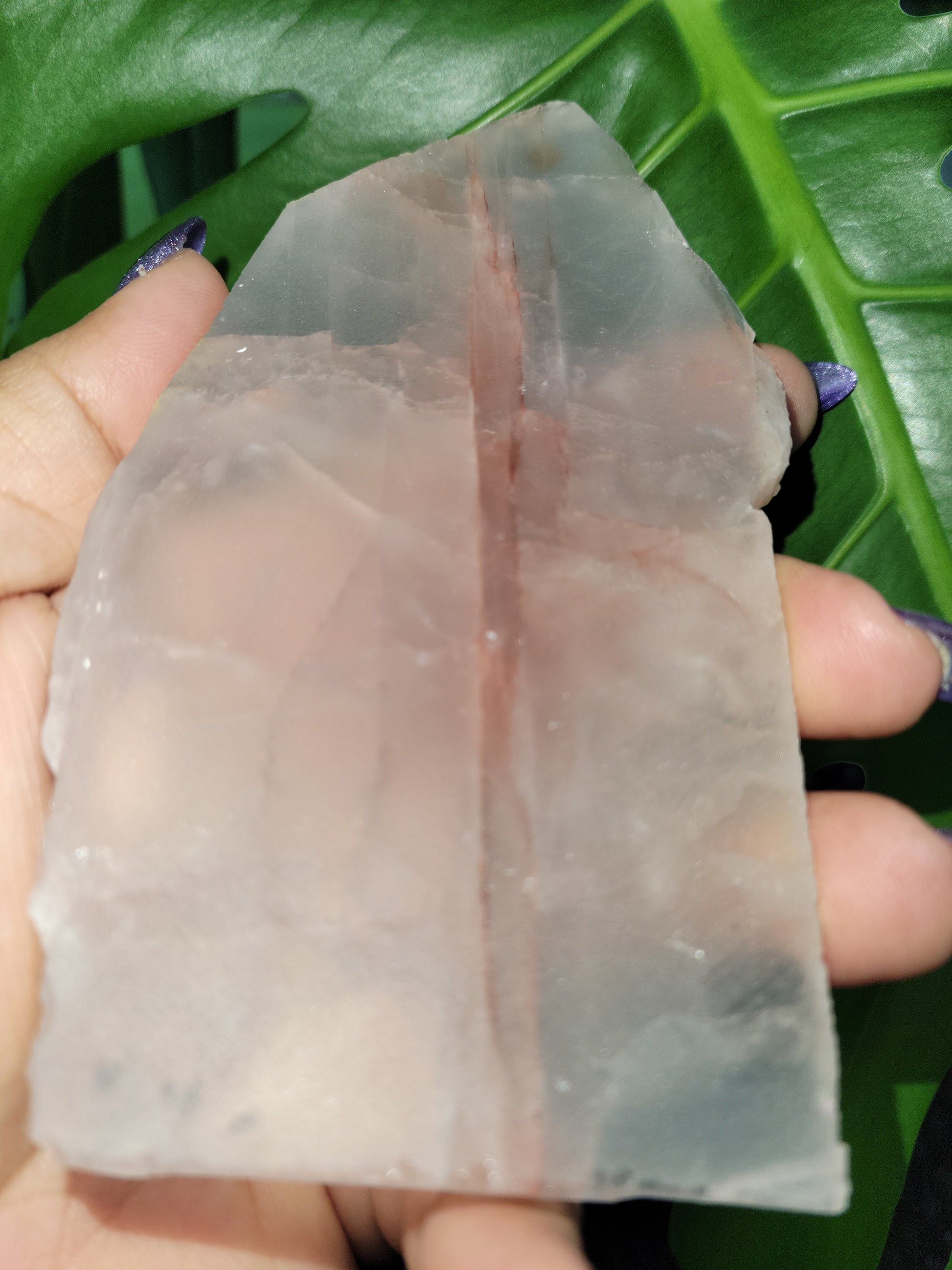 Fire Quartz Crystal - Front Polished Slab - Hematoid - Red Orange - Crystal Collector - Home Decor - Birthday - Anniversary - Love - Gift