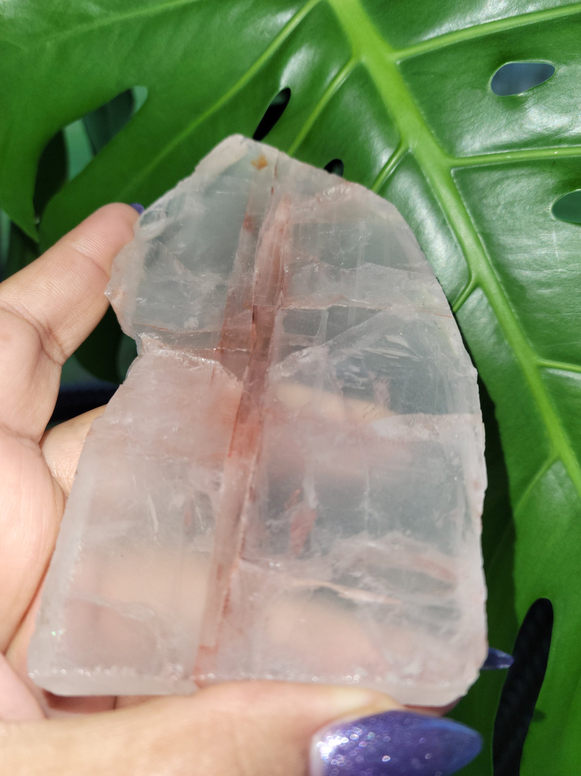Fire Quartz Crystal - Front Polished Slab - Hematoid - Red Orange - Crystal Collector - Home Decor - Birthday - Anniversary - Love - Gift