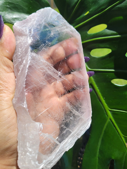 Selenite Crystal Slab with phantoms | Cleansing Purifying Recharging | Home Decor | Birthday Valentines Day Love Gift Ideas | Crown Chakra