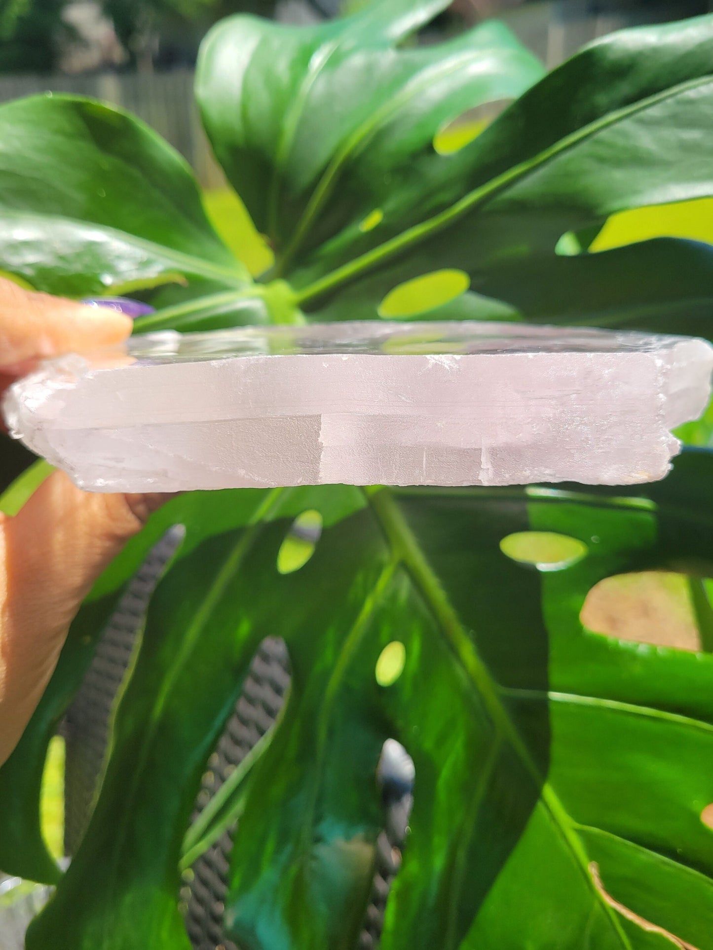 Selenite Crystal Slab with phantoms | Cleansing Purifying Recharging | Home Decor | Birthday Valentines Day Love Gift Ideas | Crown Chakra