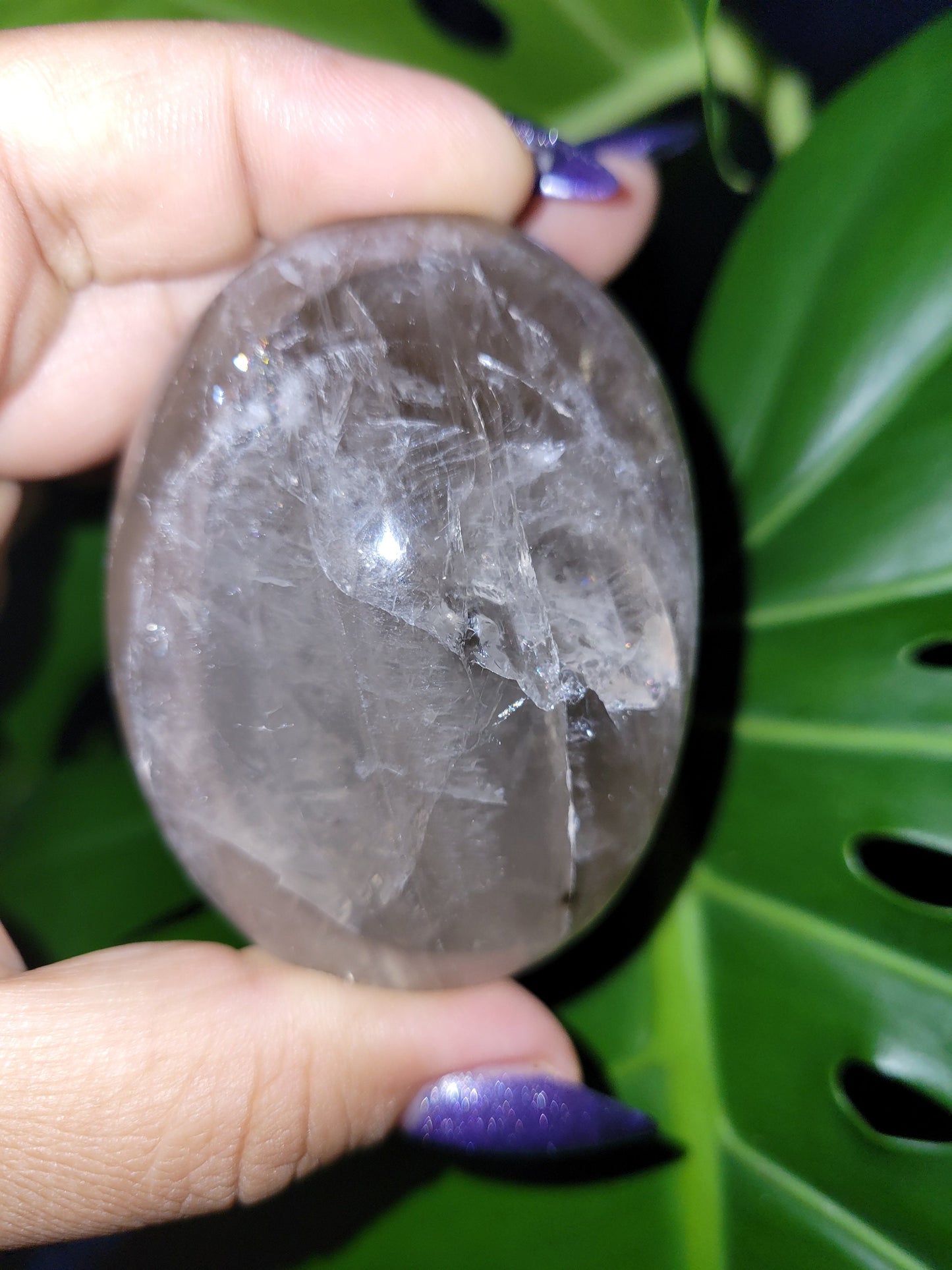 XL Exquisite High Quality Smoky Quartz gallet / palm stone crystal.