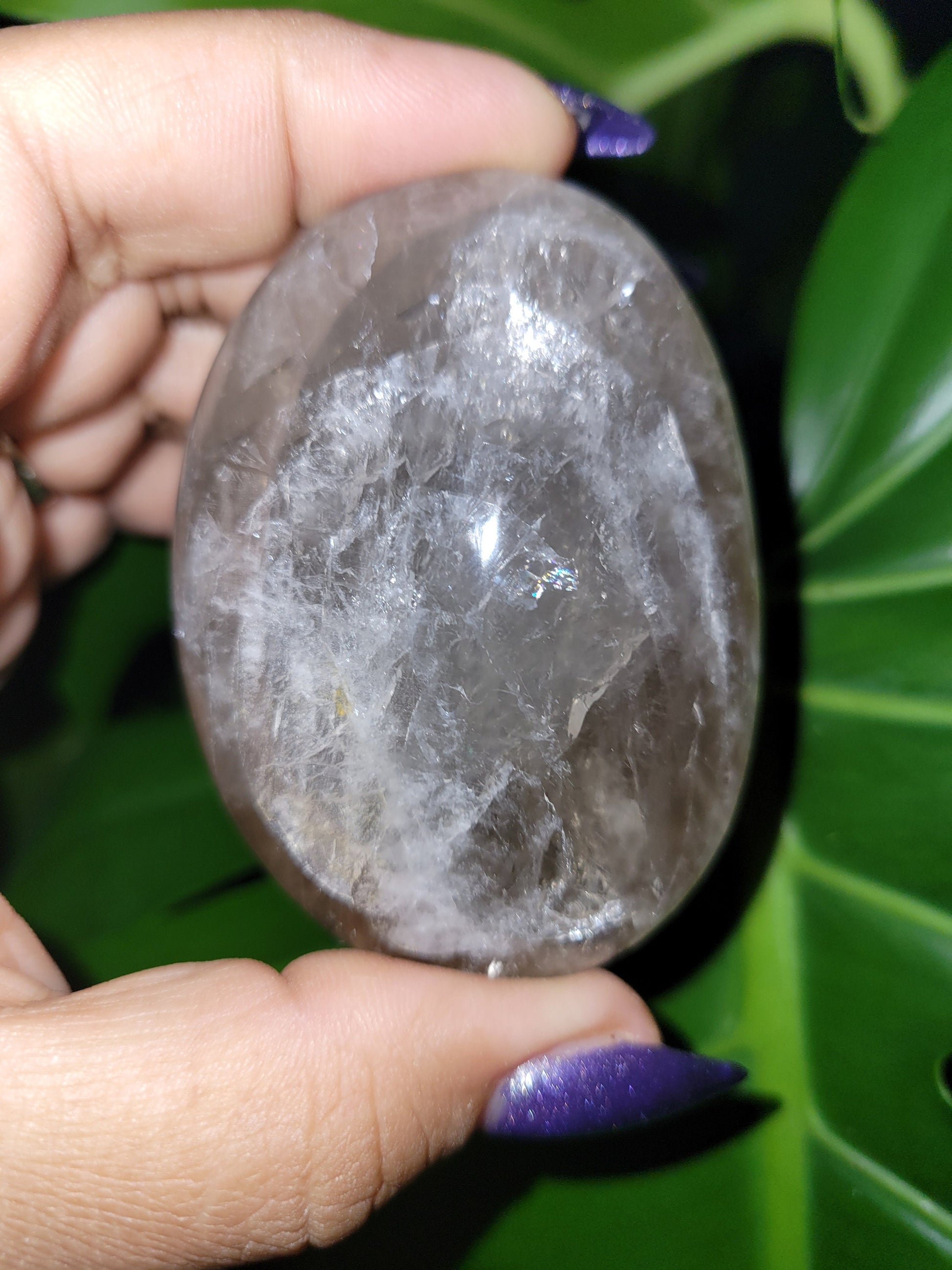 XL Exquisite High Quality Smoky Quartz gallet / palm stone crystal.