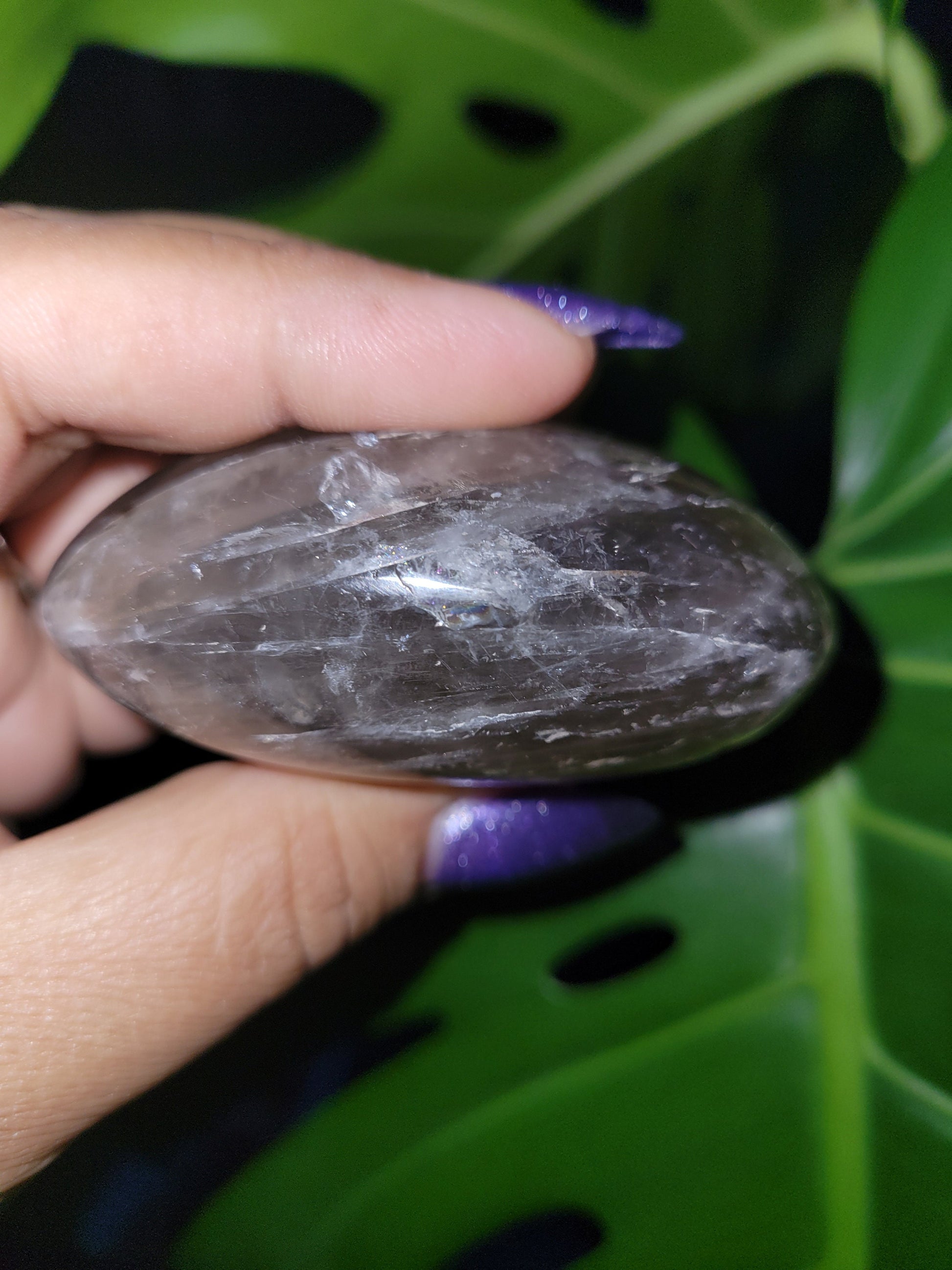 XL Exquisite High Quality Smoky Quartz gallet / palm stone crystal.