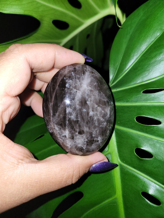 XL Exquisite High Quality Smoky Quartz gallet / palm stone crystal