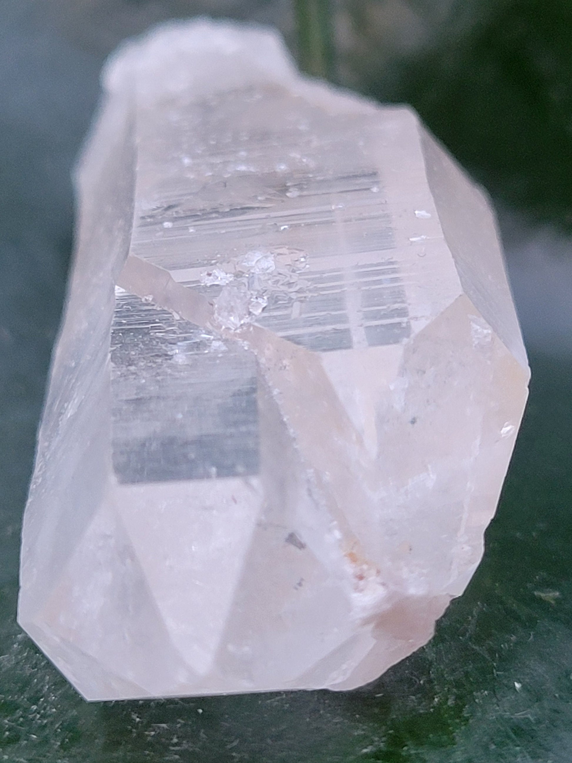 Lemurian Clear Quartz Raw & Natural Crystal Twin Points with Golden Healer from Arkansas | Home Office Decor | Crown Chakra Energy | Gift