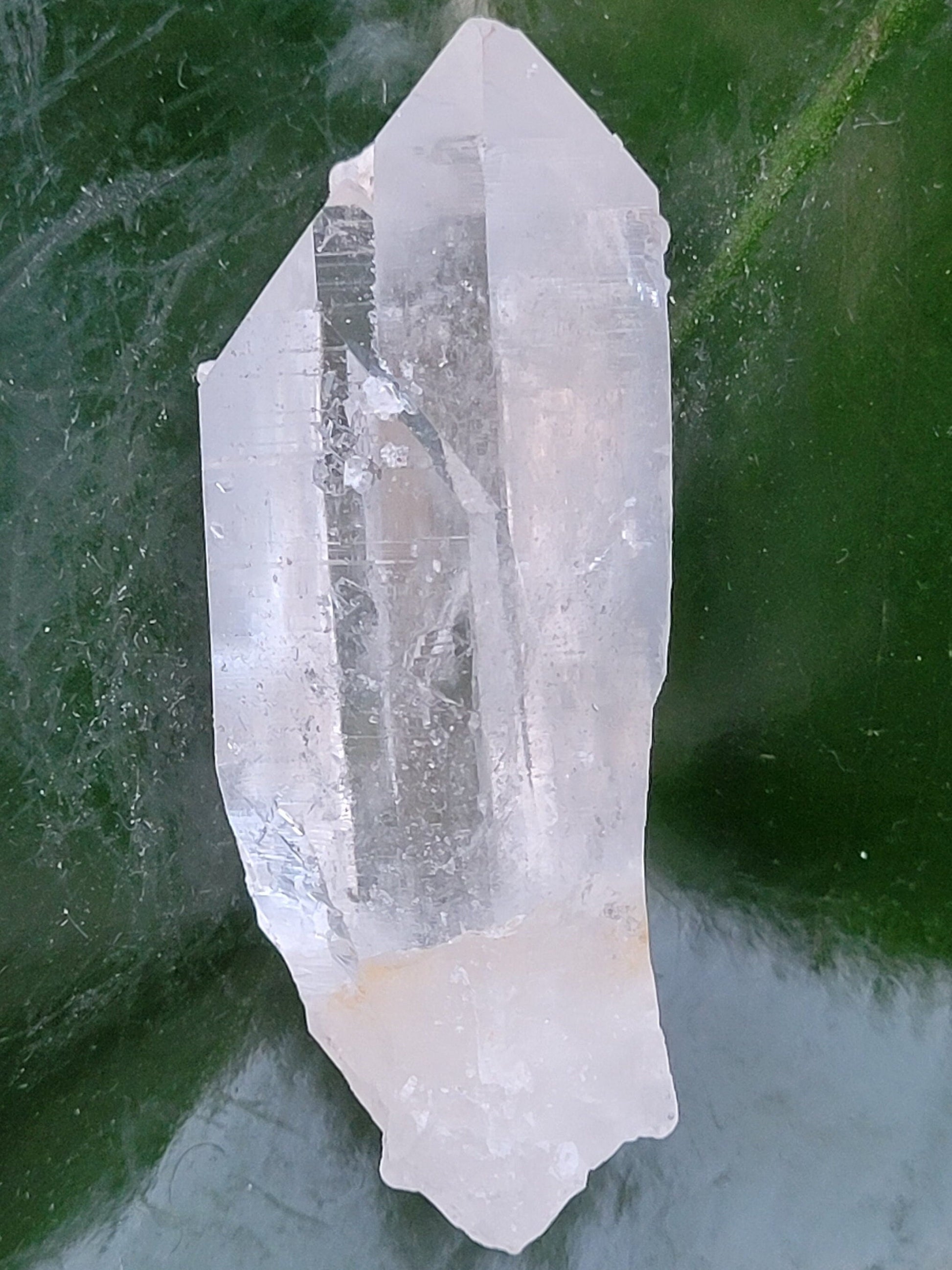 Lemurian Clear Quartz Raw & Natural Crystal Twin Points with Golden Healer from Arkansas | Home Office Decor | Crown Chakra Energy | Gift
