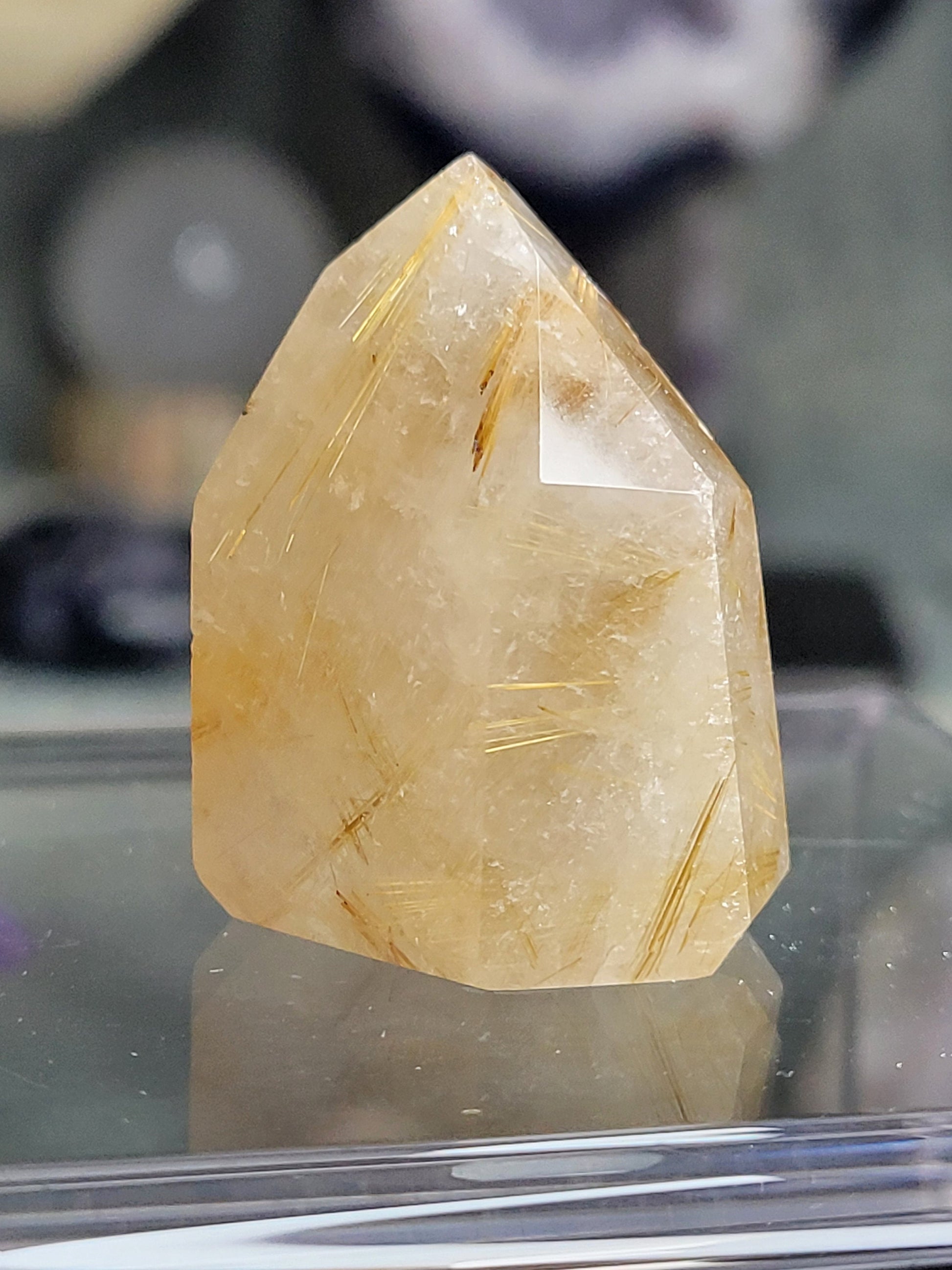 High Quality Golden Rutile and Lodolite Inclusion Quartz Crystal from Brazil | Crystal Collector | Water Clear | Gift Ideas | Gold