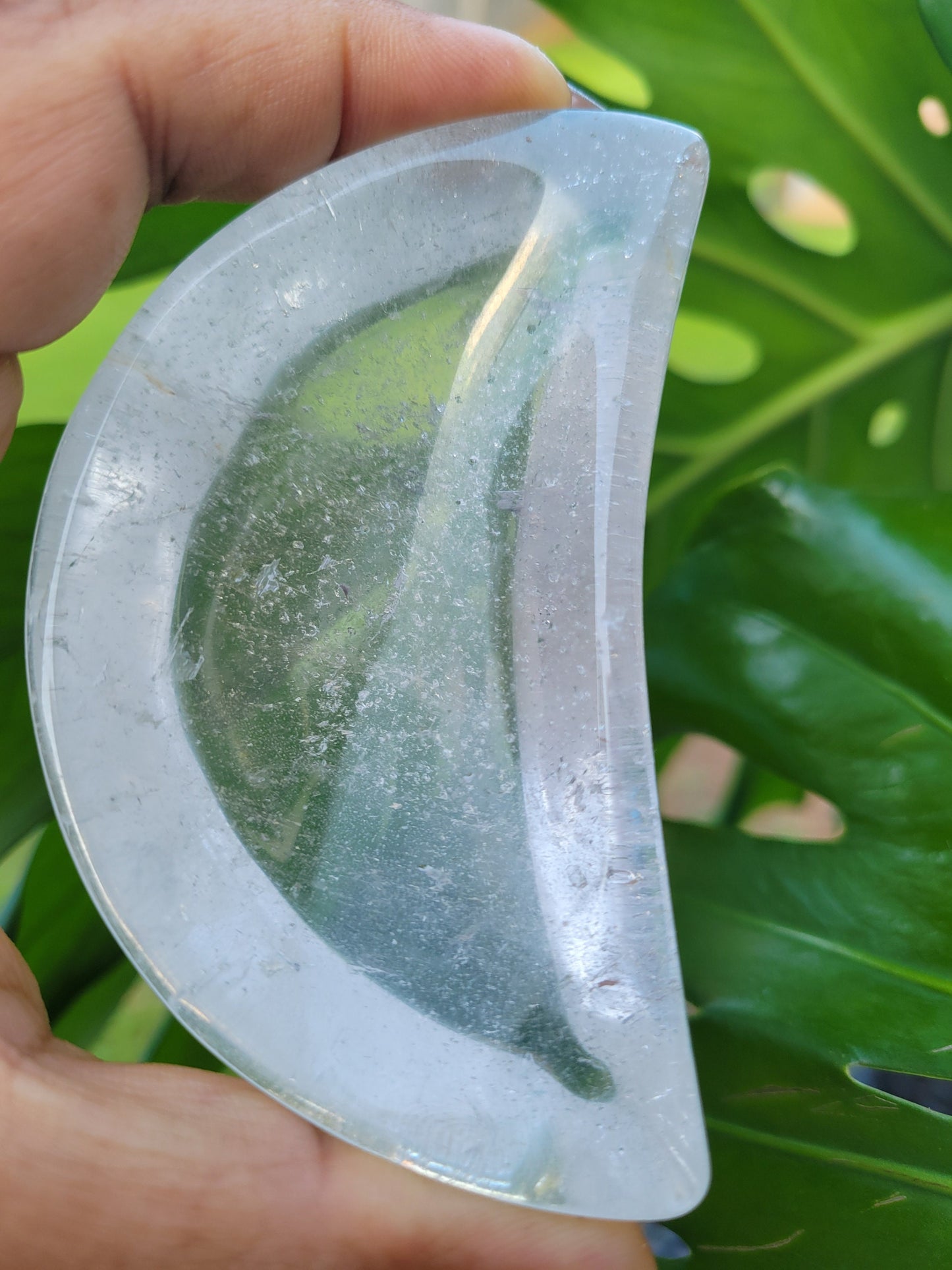 Stunning Clear Quartz Crystal - Moon Bowl Carving - Crystal Collector - Gift - Home Decor
