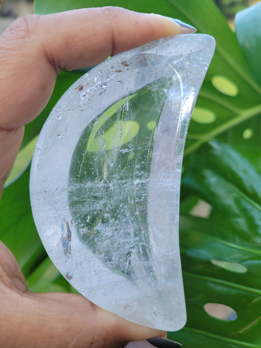 Stunning Clear Quartz Crystal - Moon Bowl Carving - Crystal Collector - Gift - Home Decor