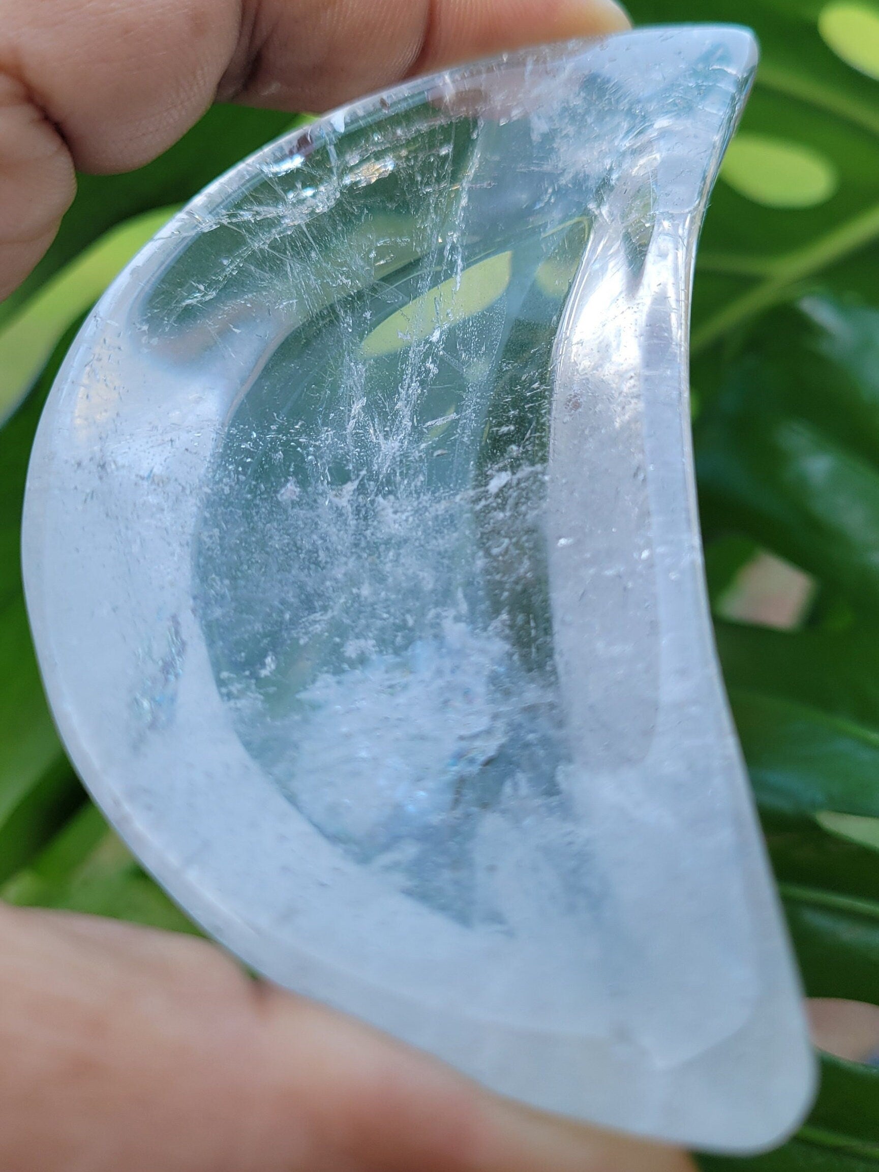 Stunning Clear Quartz Crystal Moon Bowl Carving - Crystal Collector - Gift - Home Decor