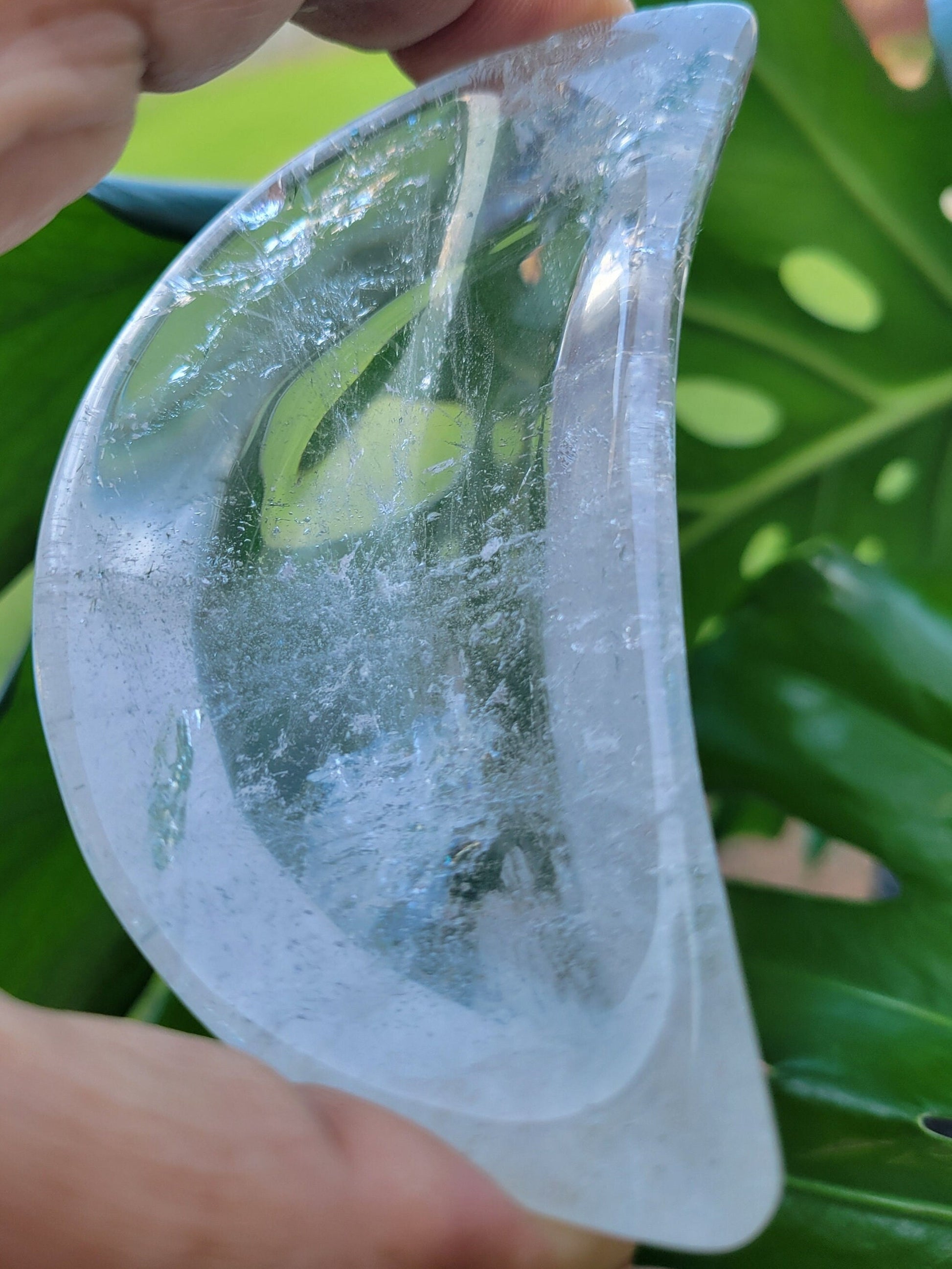 Stunning Clear Quartz Crystal Moon Bowl Carving - Crystal Collector - Gift - Home Decor