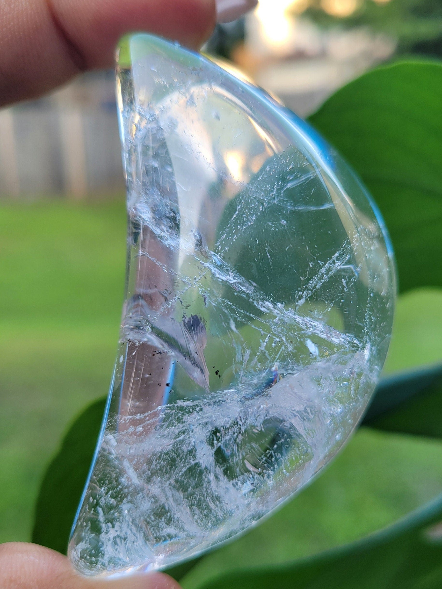 Stunning Clear Quartz Crystal - Moon Bowl Carving - Crystal Collector - Gift - Home Decor