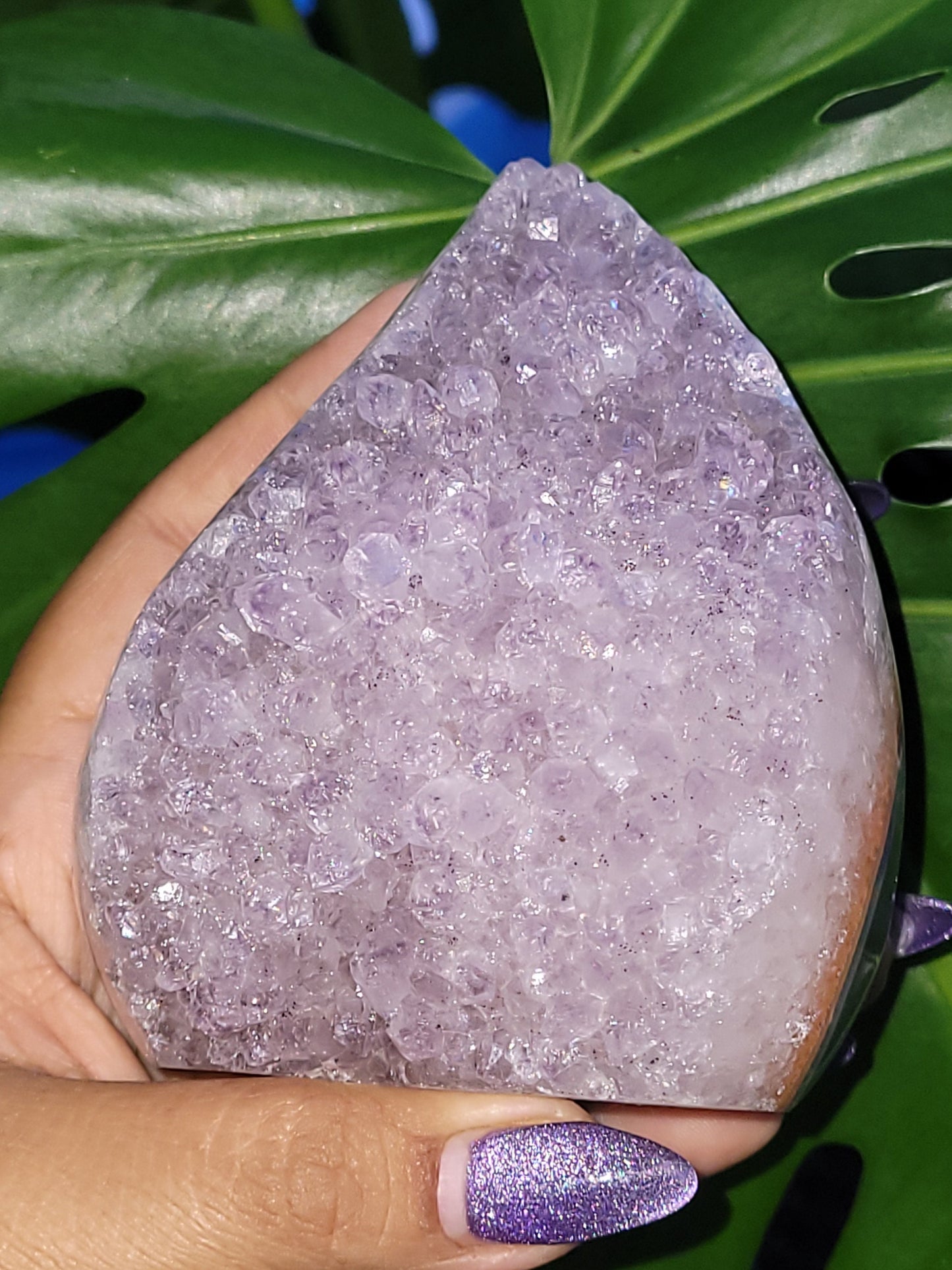 AAA Grade High Quality|Lilac Purple Freeform Amethyst Flame on Agate|From Brazil|Home Decor|Crystal Collector|Birthday Christmas Gift ideas