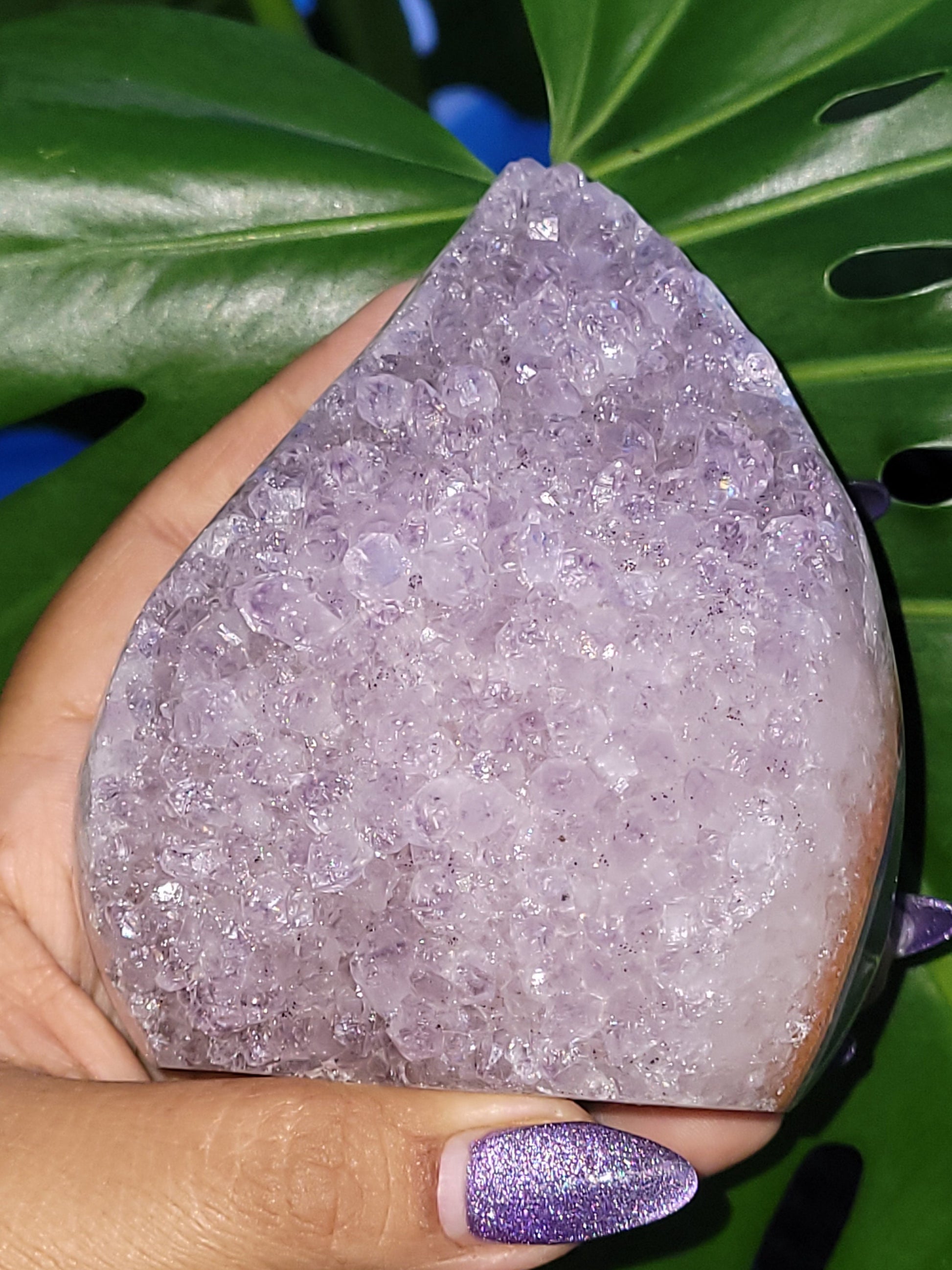 AAA Grade High Quality|Lilac Purple Freeform Amethyst Flame on Agate|From Brazil|Home Decor|Crystal Collector|Birthday Christmas Gift ideas