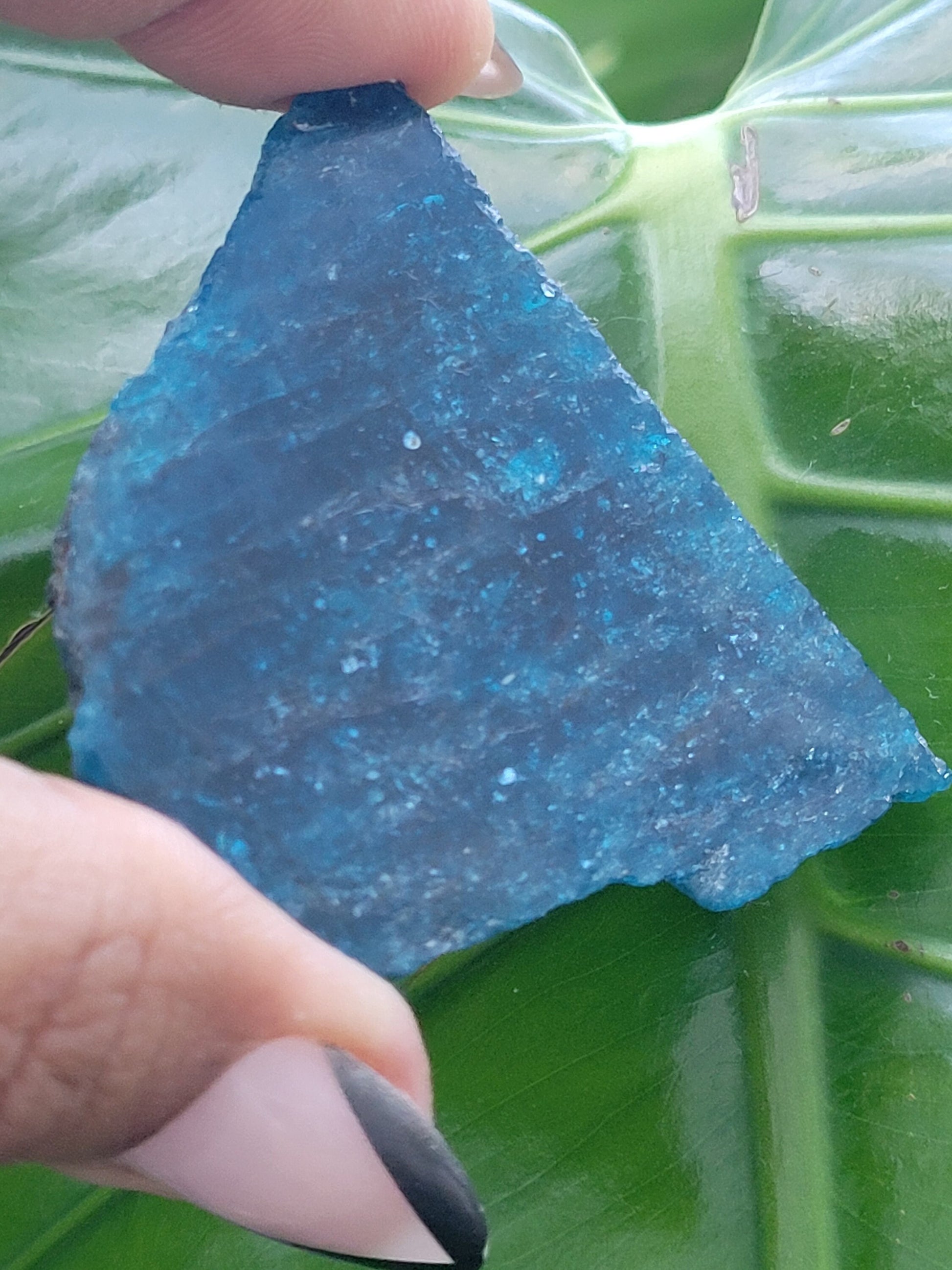 Gorgeous Apatite Crystal | Front Polished Mini Slab | Crystal Collector | Home Decor and Crafts | Gift Ideas | Intuitively Picked | Blue
