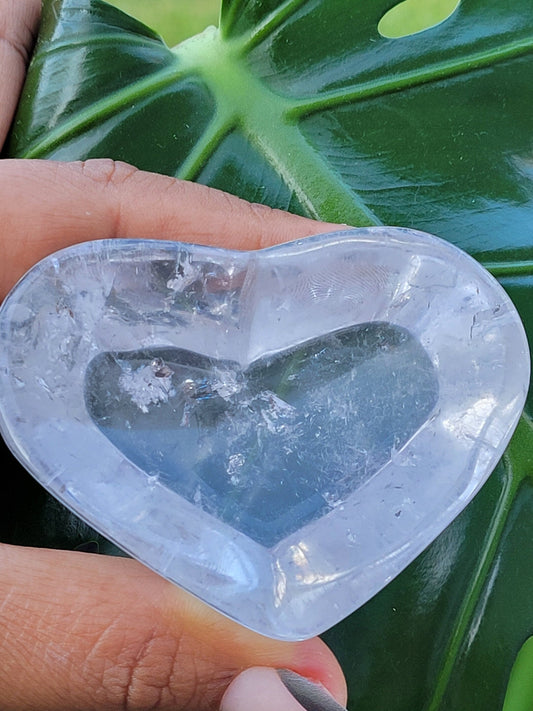 Stunning Clear Quartz Crystal - Heart Bowl Carving - Crystal Collector - Gift - Home Decor