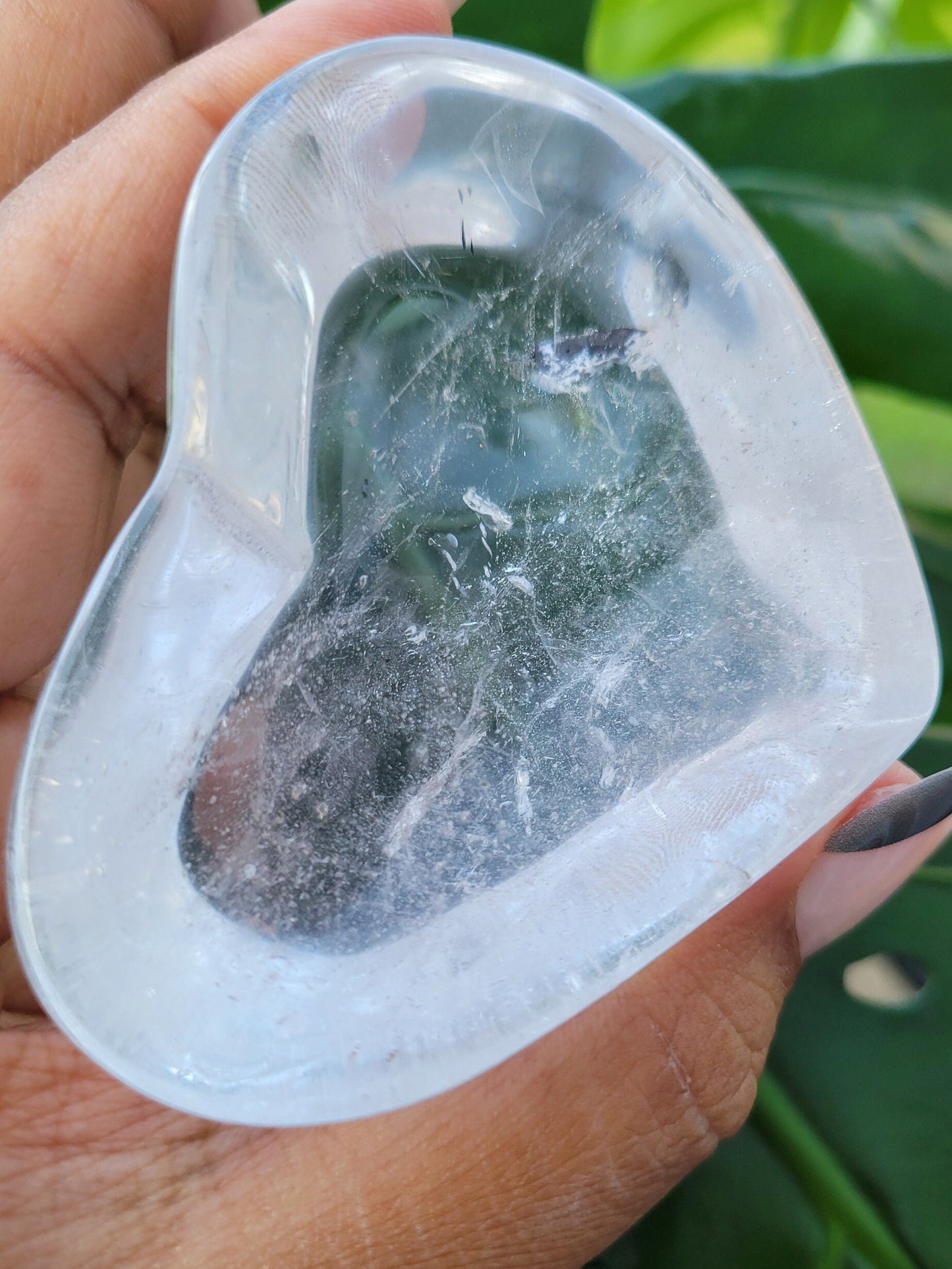 Stunning Clear Quartz Crystal - Heart Bowl Carving - Crystal Collector - Gift - Home Decor