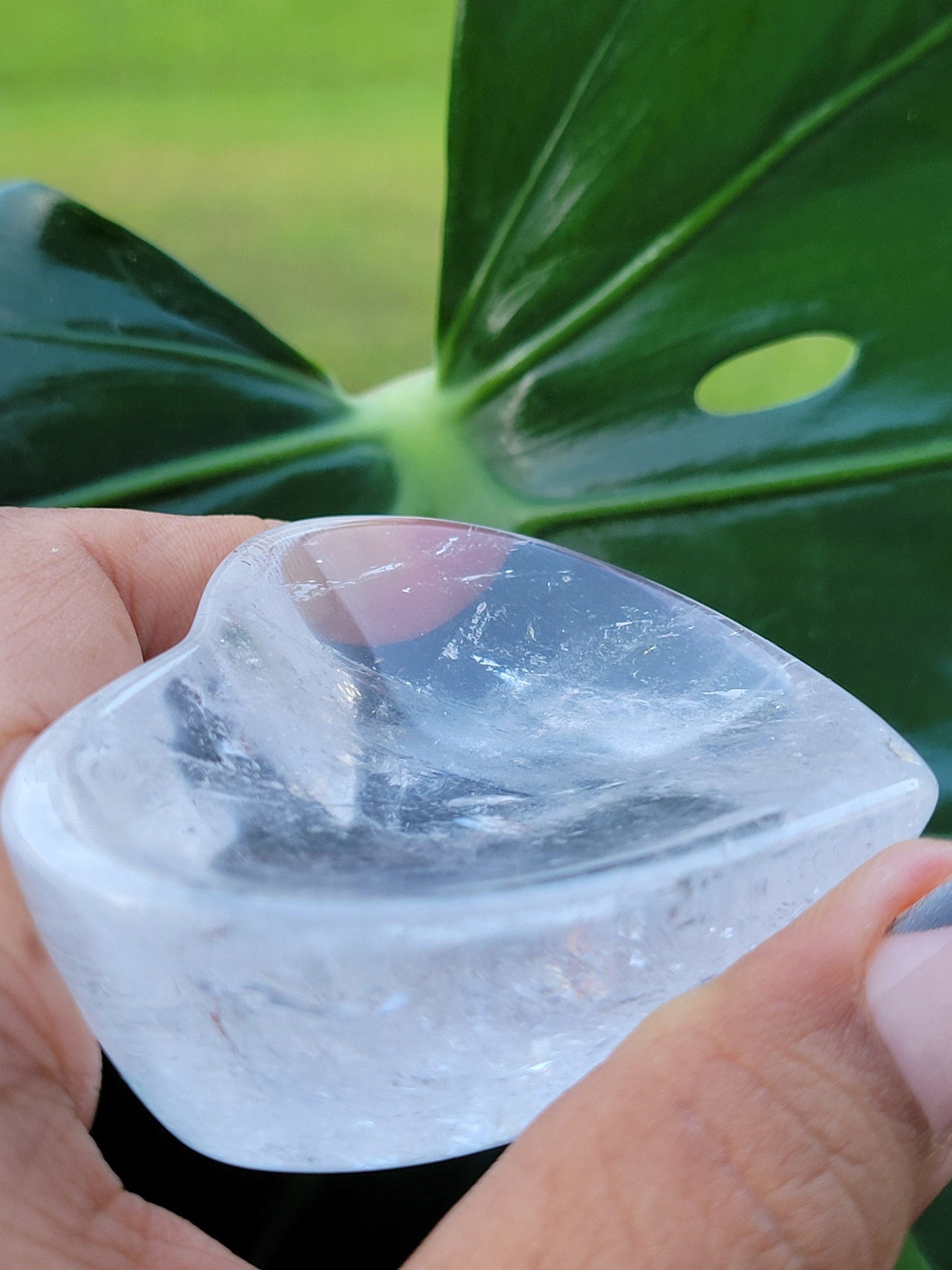 Stunning Clear Quartz Crystal - Heart Bowl Carving - Crystal Collector - Gift - Home Decor